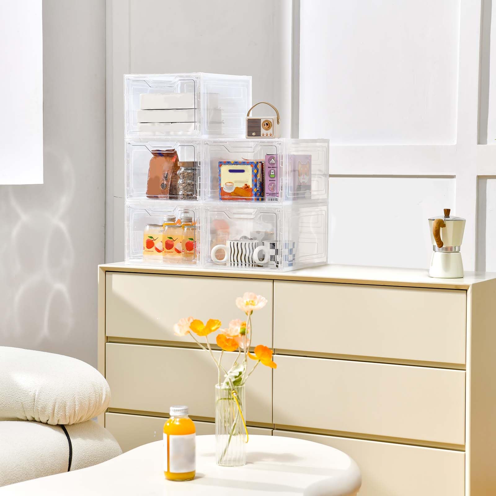 10 Pack Clear Storage Bins with Lids (10 Count)