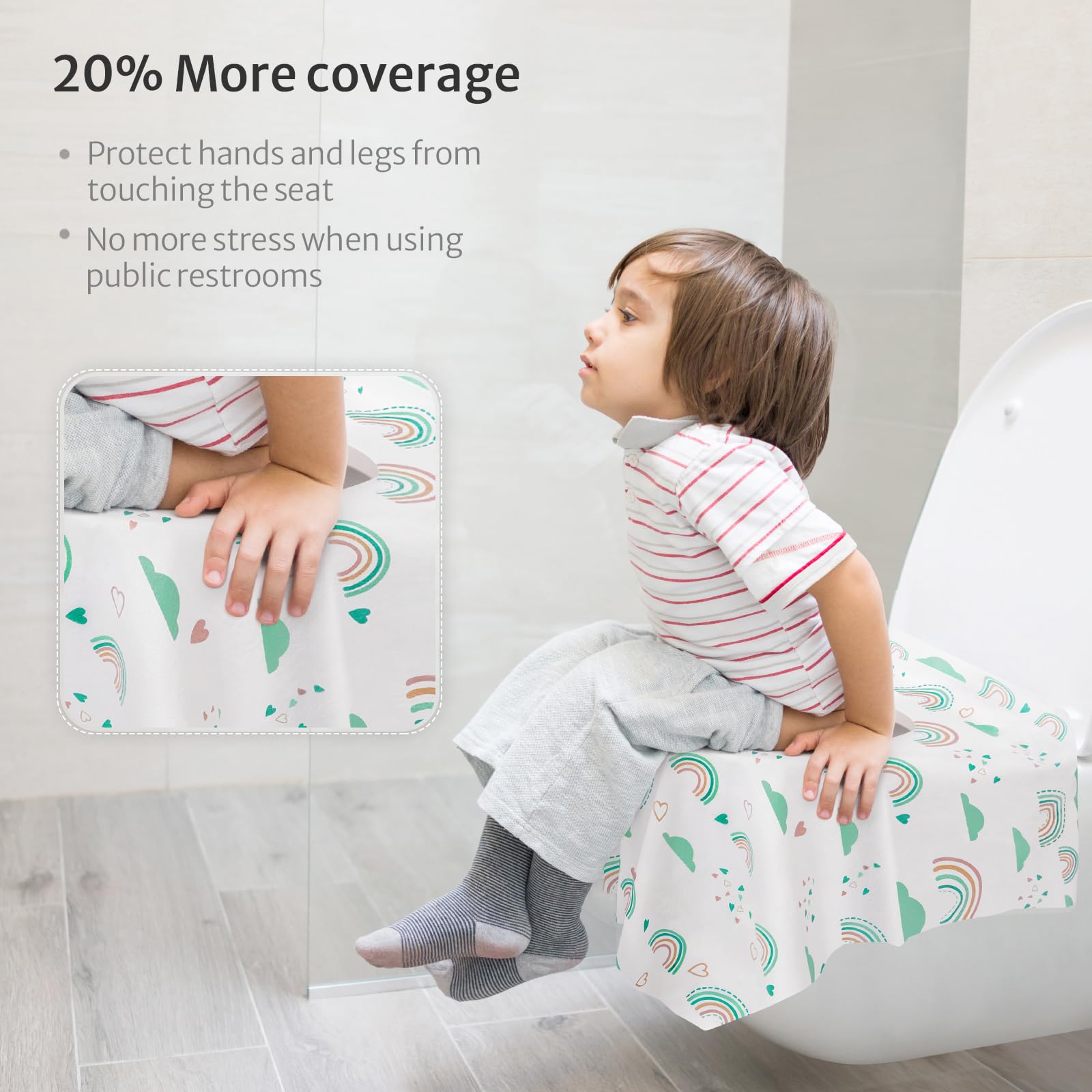 30 Pcs Toilet Seat Covers Disposable for Toddlers & Adults (30 Count)