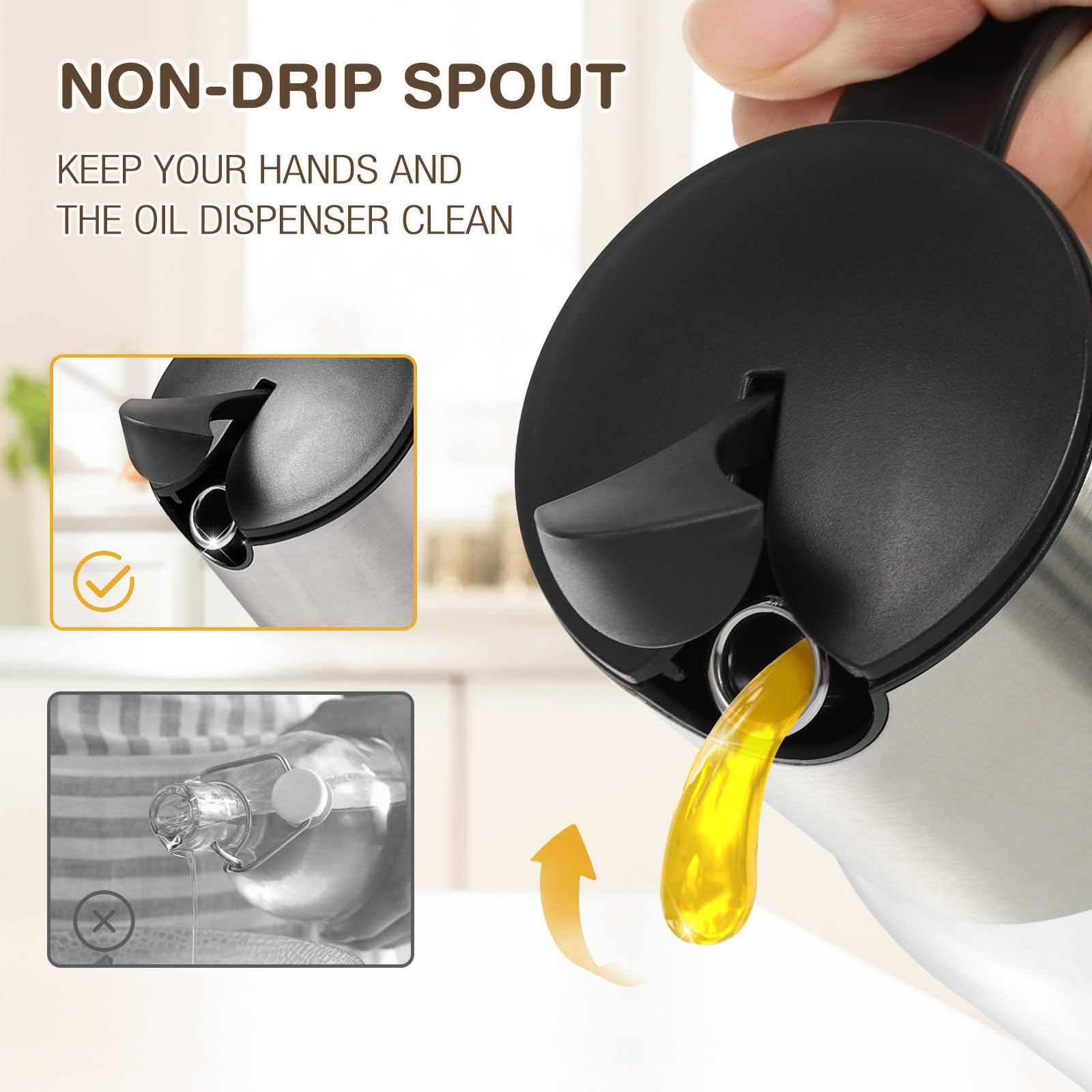 Large Olive Oil Dispenser Bottle Kitchen (2 Count)