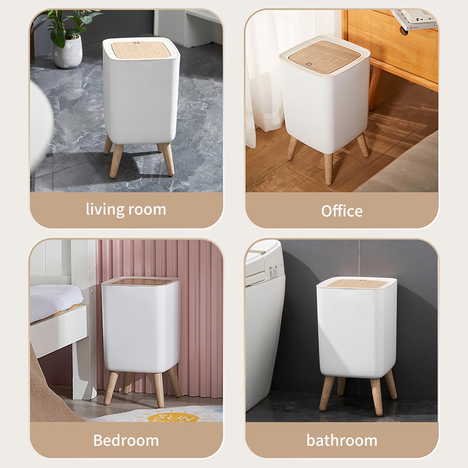 Mini White Plastic Trash Can