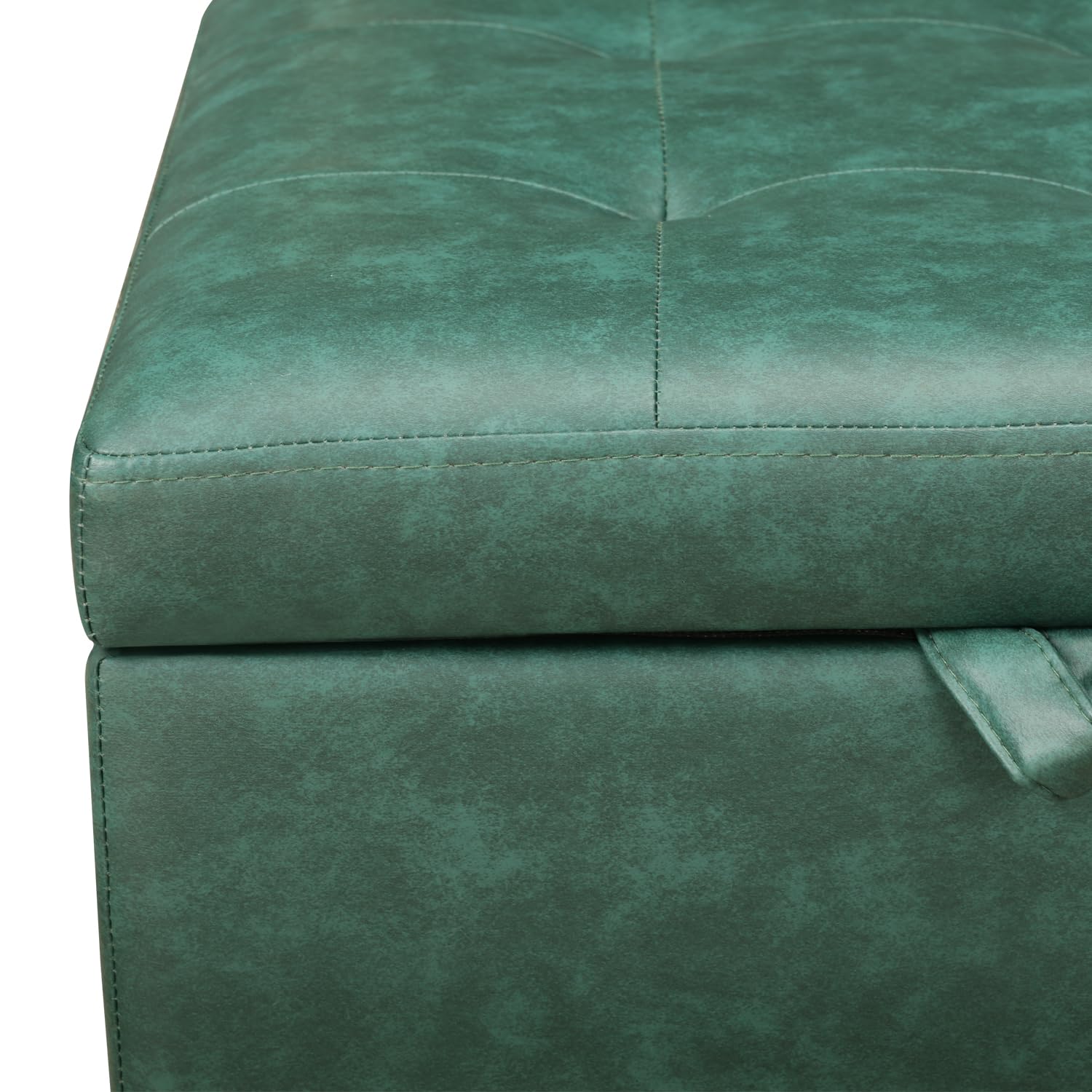 Faux Leather Storage Ottoman