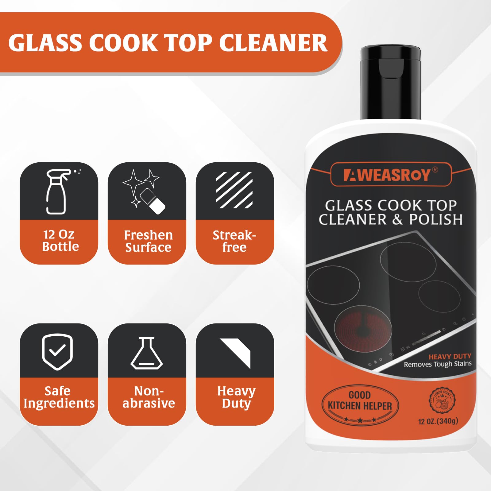 Glass Stove Top Cleaner Kit 12 oz (12 Fl Oz)