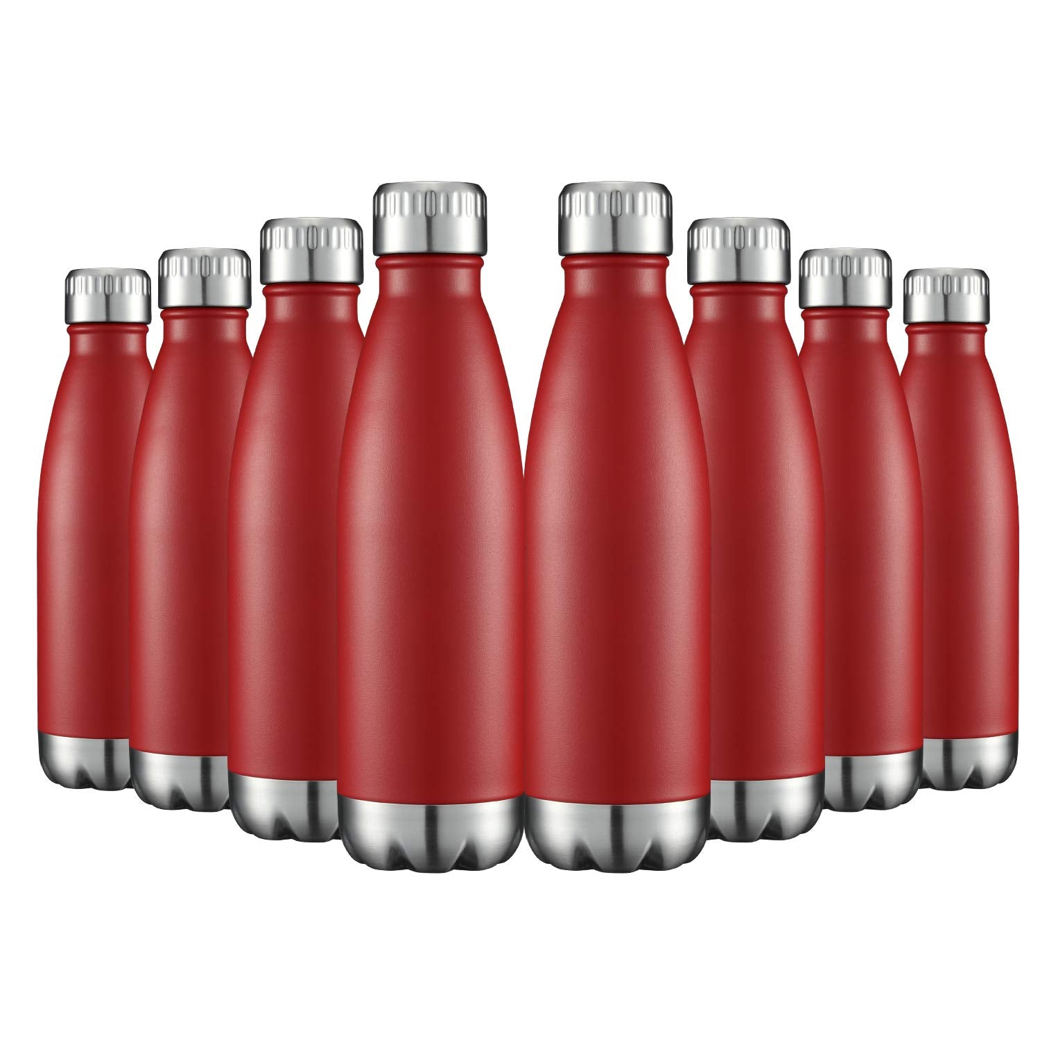 17oz Stainless Steel Water Bottles Bulk (8 Count)