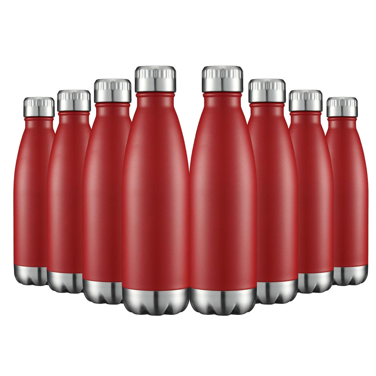 17oz Stainless Steel Water Bottles Bulk (8 Count)