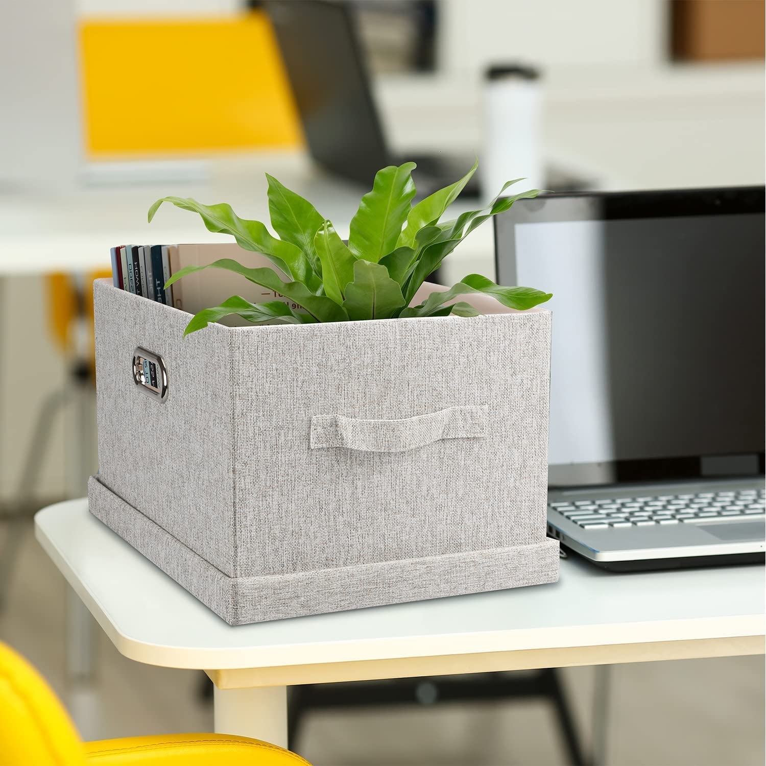 Storage Bins with Lids Fabric Closet Organizers Cubes Office Organization (5 Count)