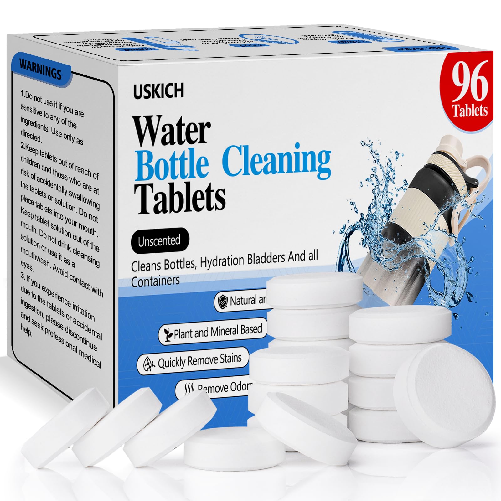 96Pack Water Bottle Cleaning Tablets (96 Count)