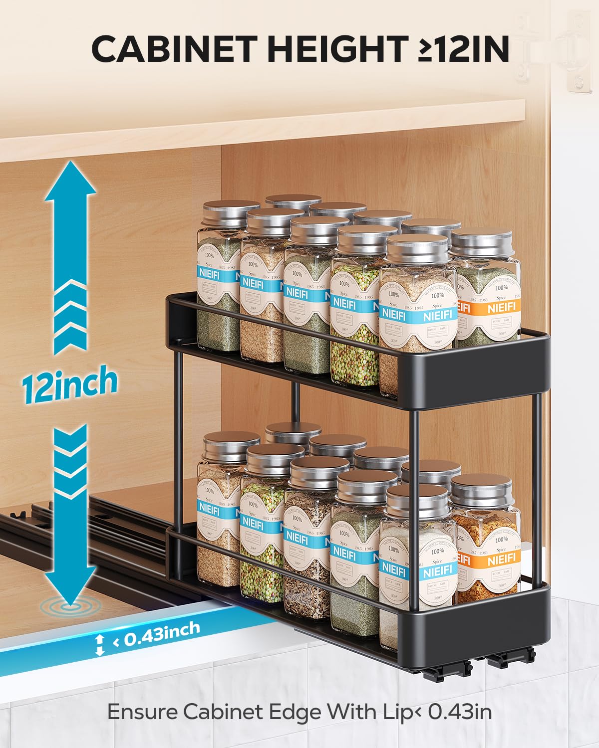 Pull Out Spice Rack Organizer (2 Count)