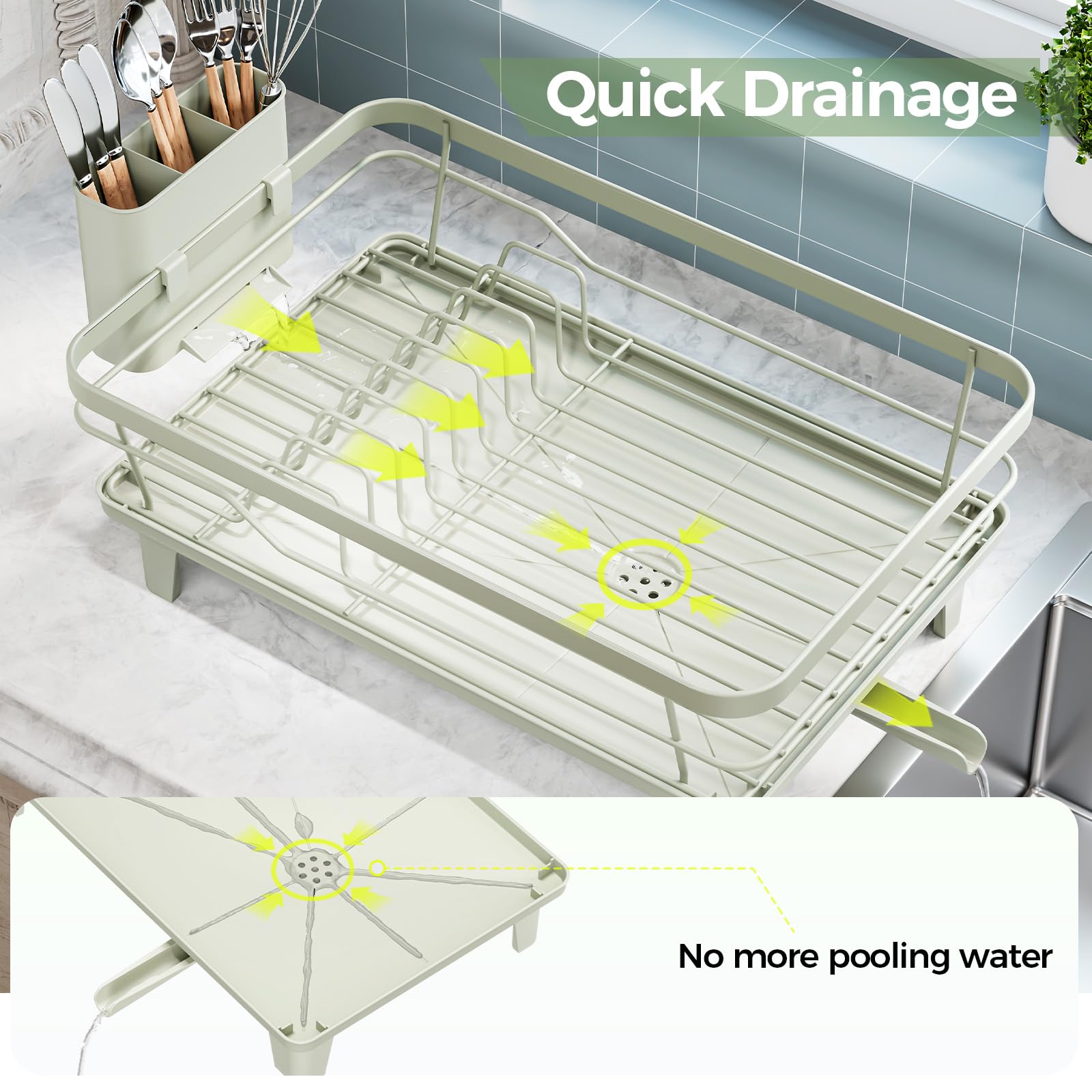Urakify Dish Drying Rack for Kitchen Counter