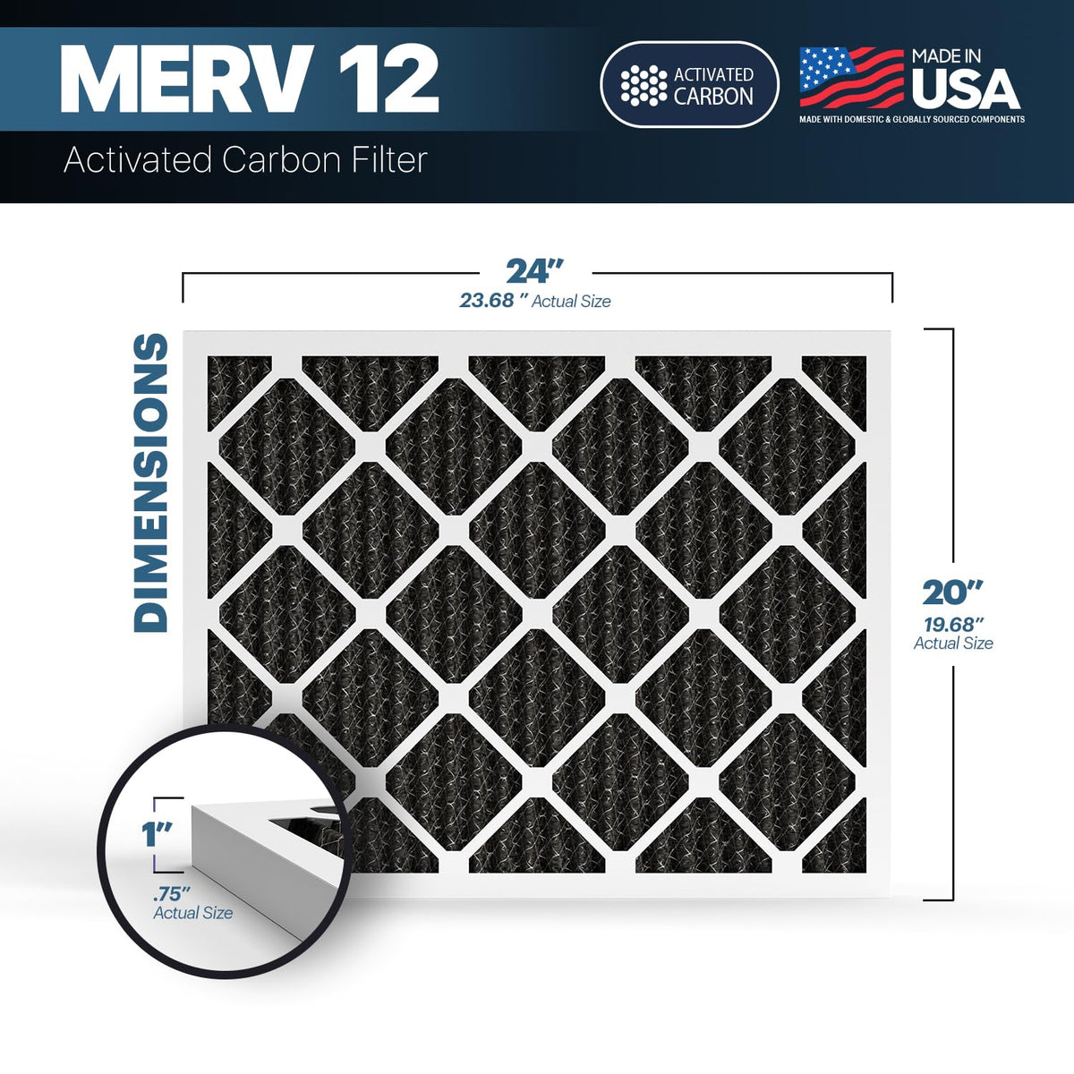 TruFilter 20x24x1 MERV 12 Odor Defense (6 Count)