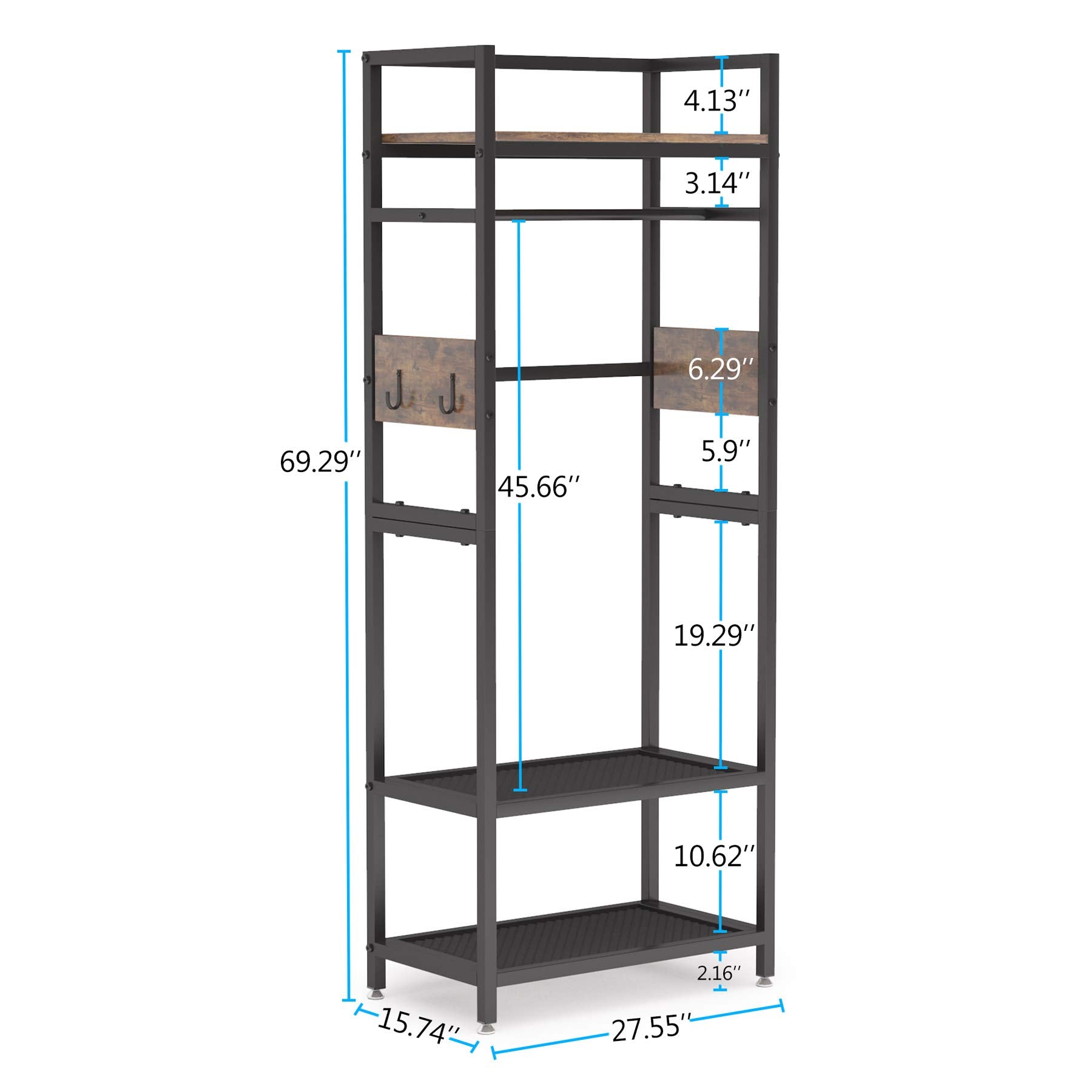 Small Heavy Duty Clothes Rack Set of 10 with Shelf and Hanging Rod (10 Count)