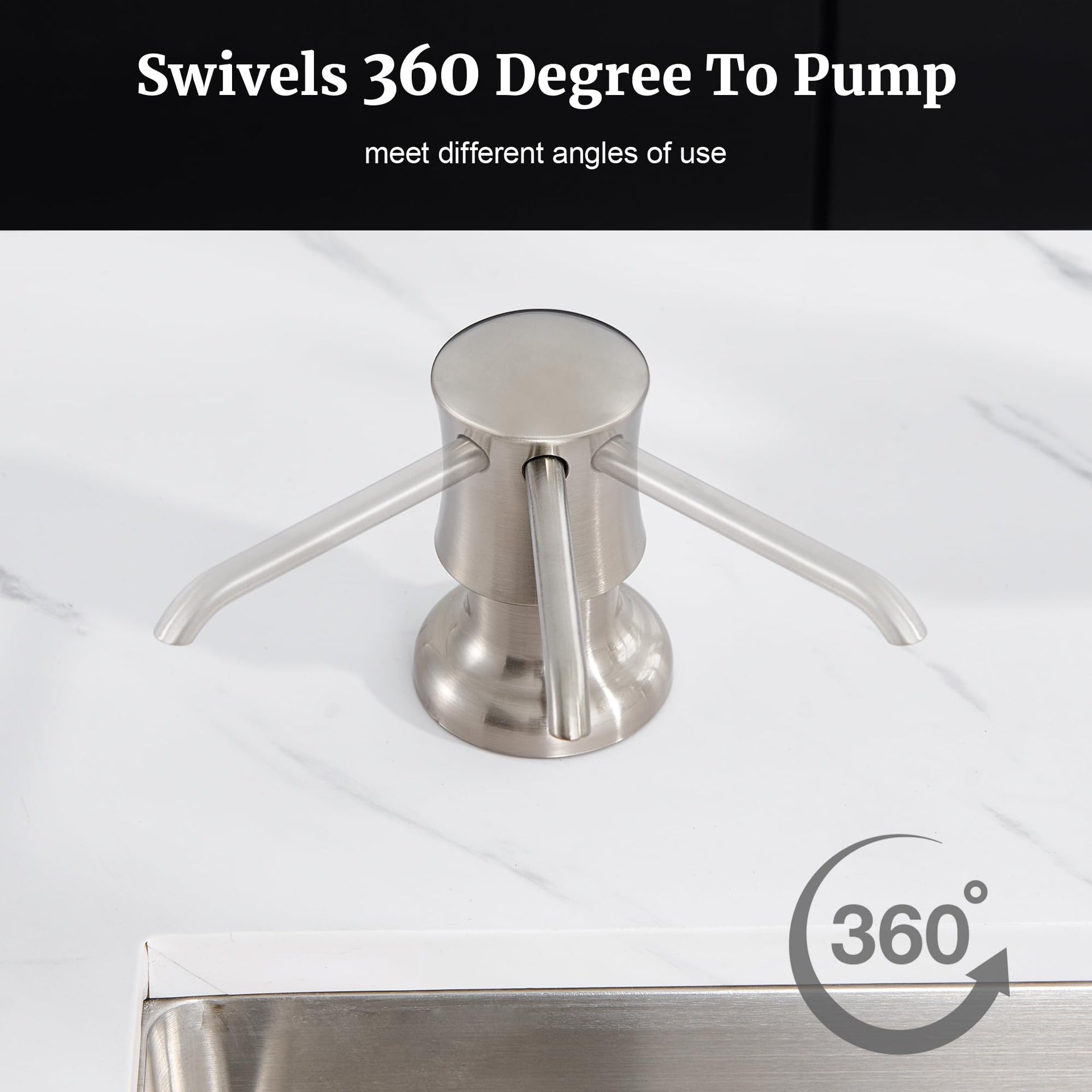 Sink Soap Dispenser for Kitchen Sink Brushed Nickel Upgrade with 40" Silicone Extension Tube Kit