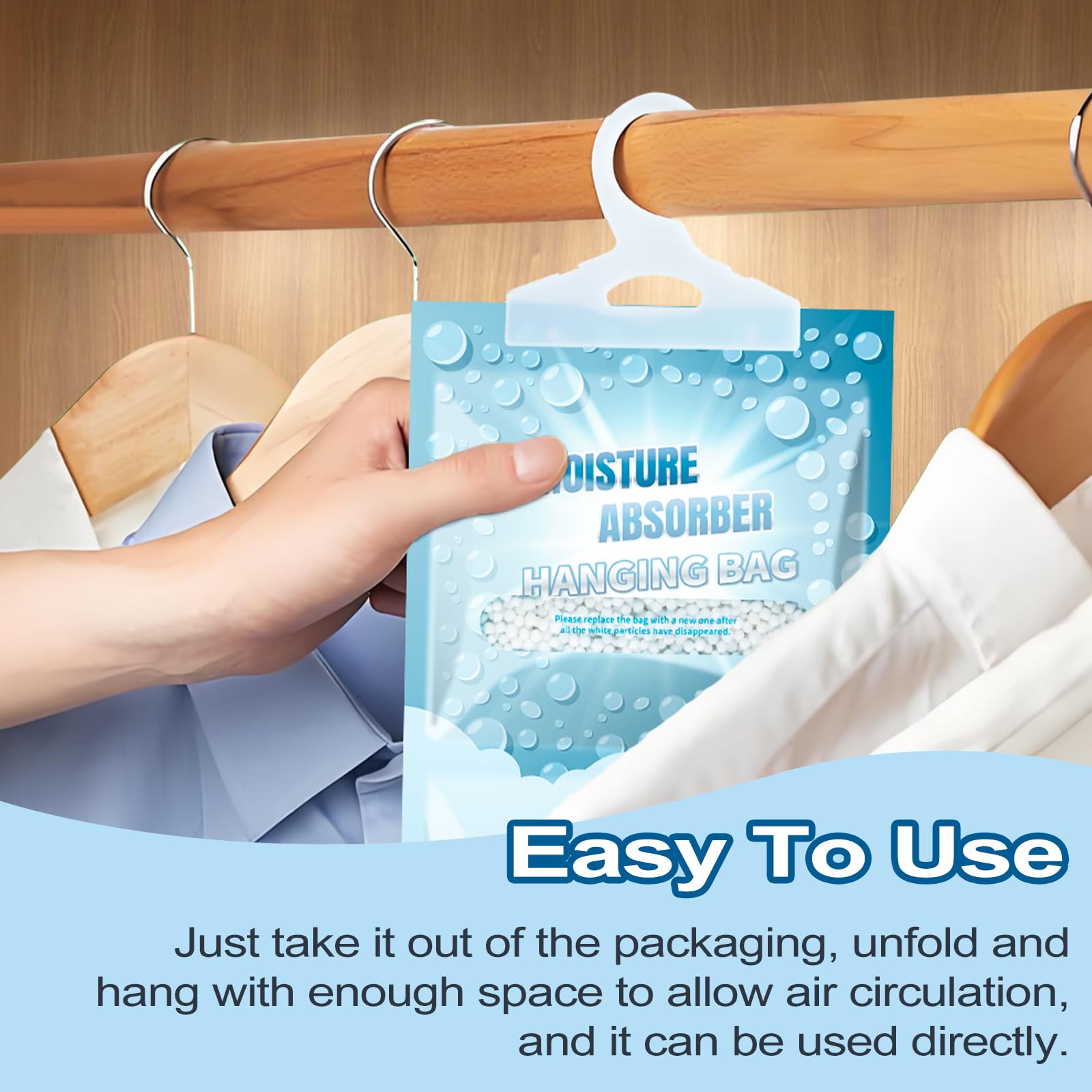 12 Pack Hanging Closet Dehumidifier Bags Moisture Absorbers for Cars (12 Count)