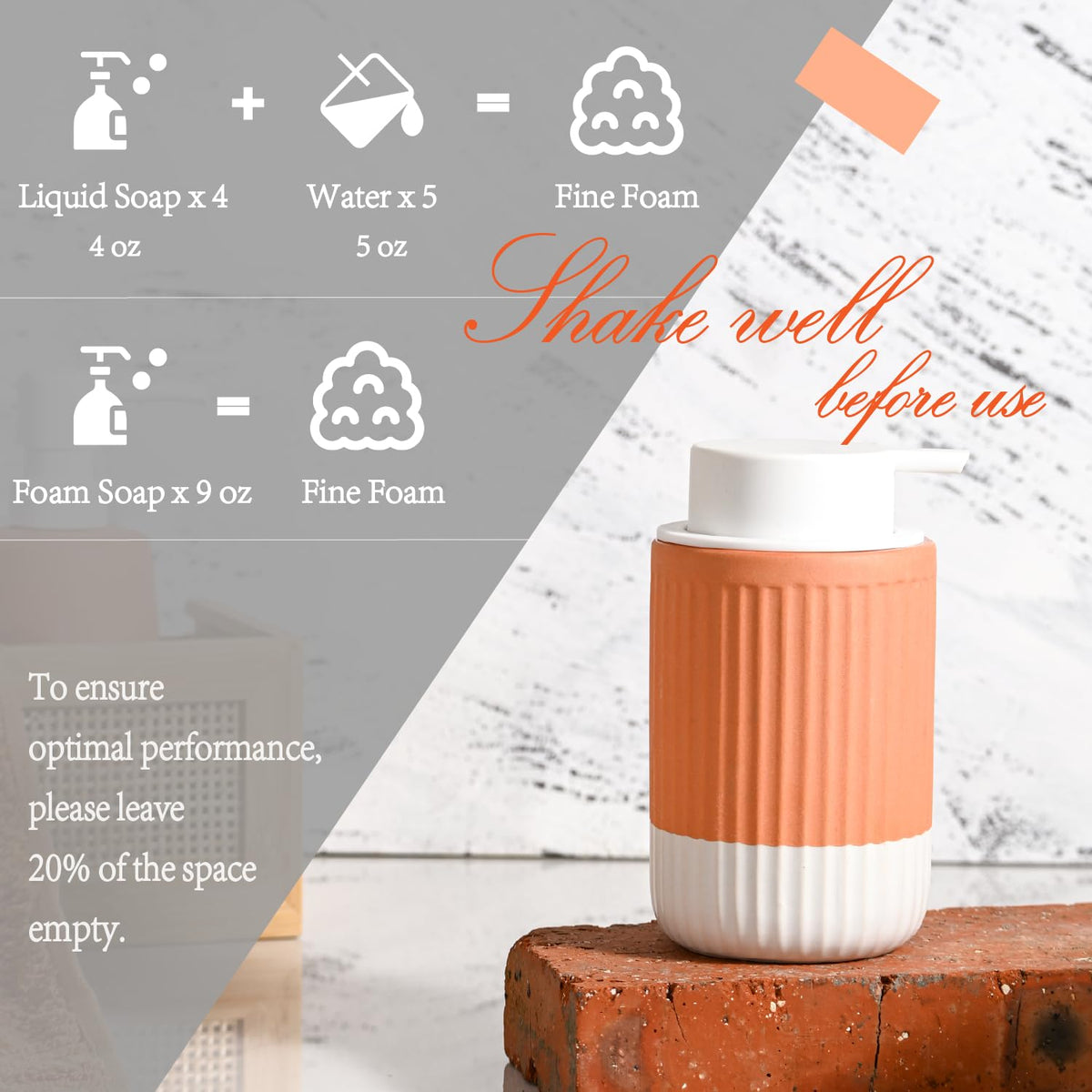 Hand Dipped Boho Ceramic Foam Dispenser 2 Pack (2 Count)
