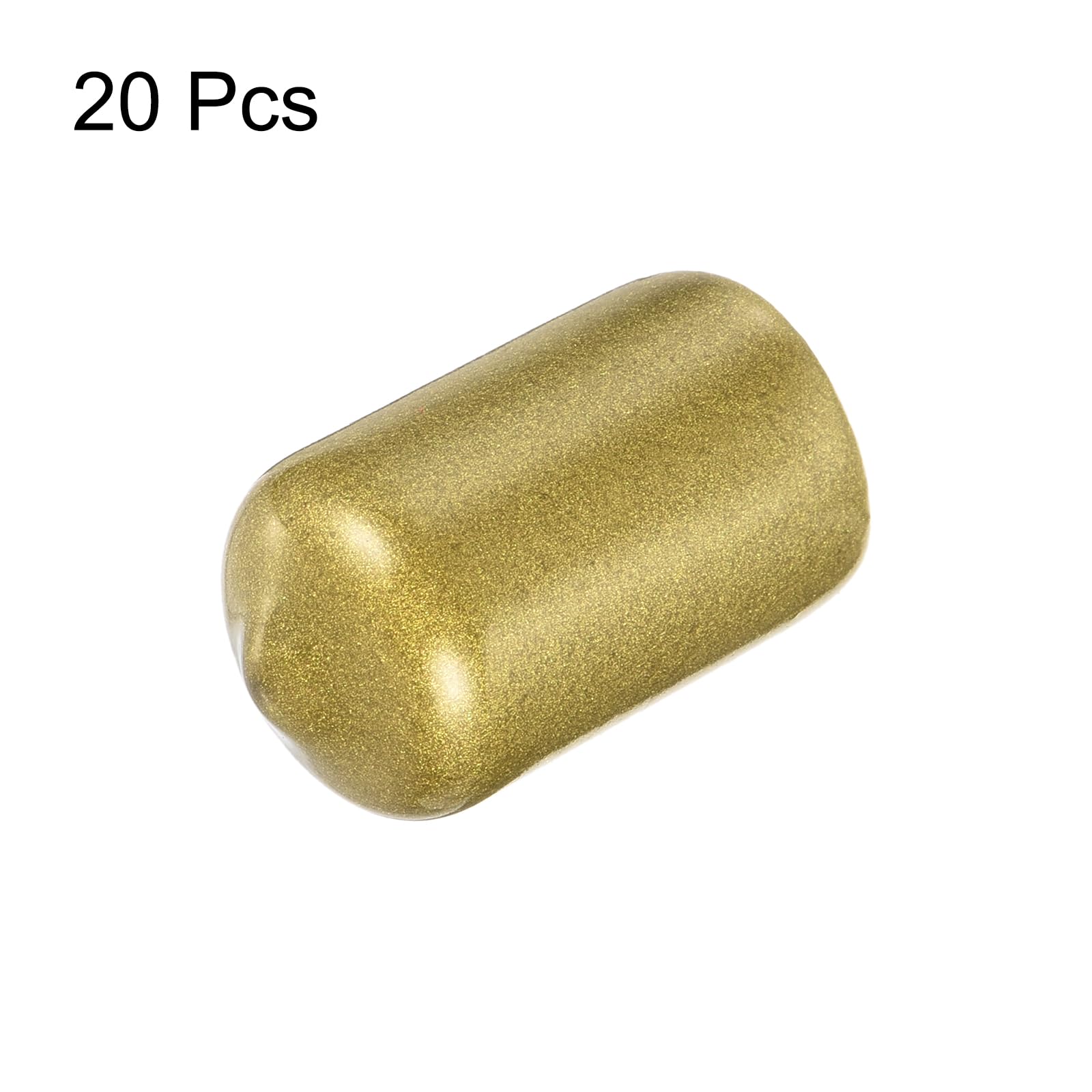 20pcs Rubber End Caps 13mm ID Vinyl Round Tube Bolt Cap Cover Thread Protectors Gold
