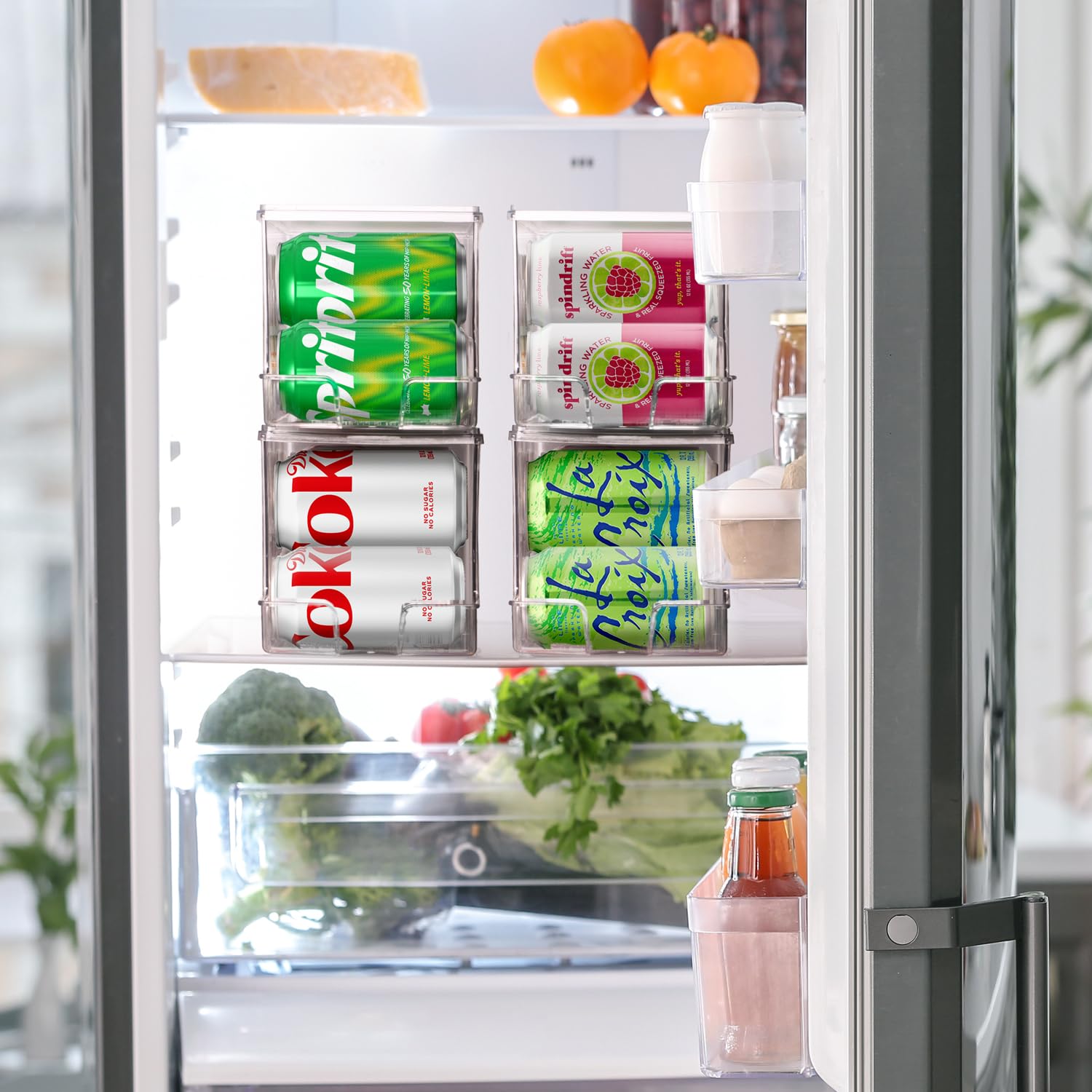 Soda Can Organizer Dispenser for Refrigerator (2 Count)