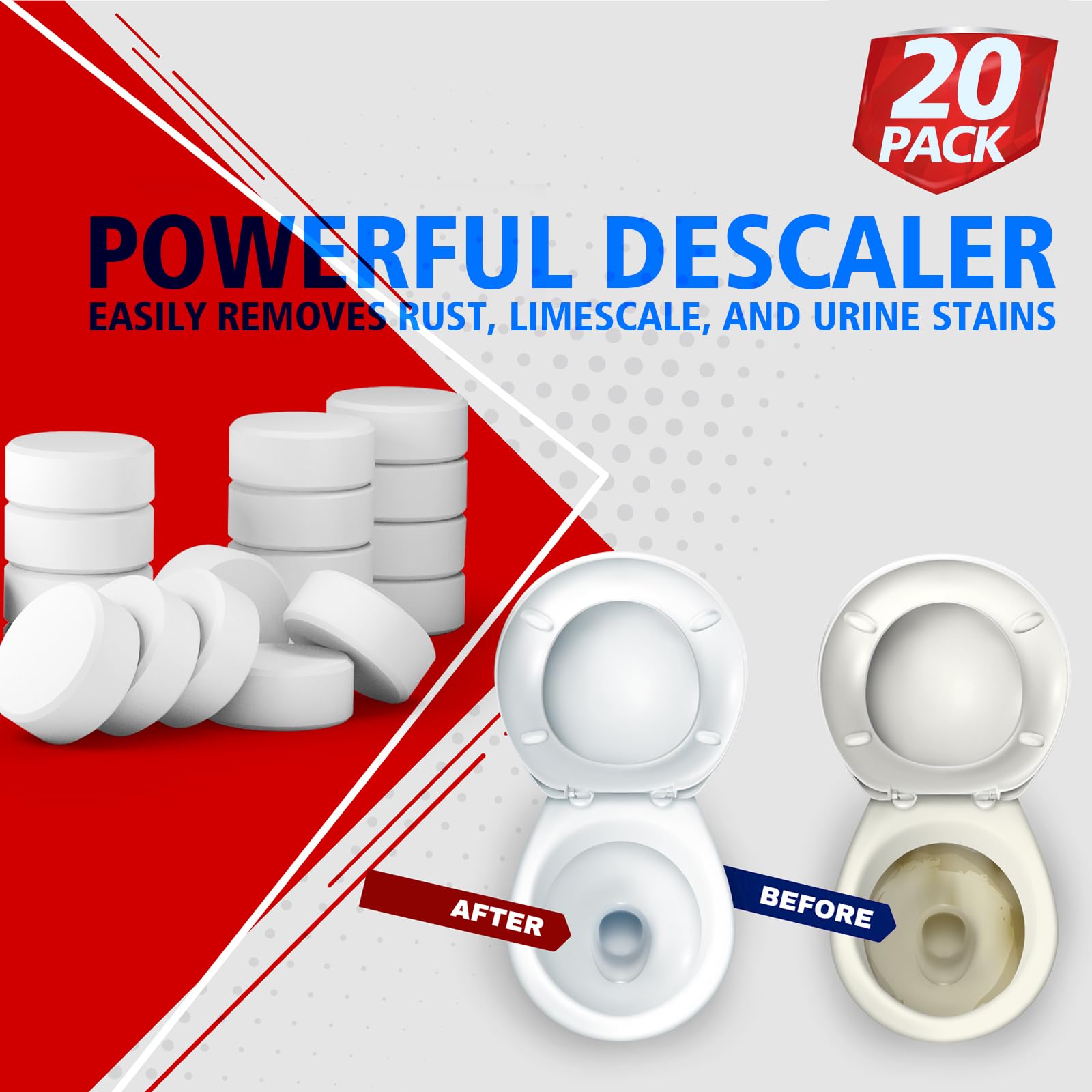 20 Pack Toilet Bowl Cleaner Tablets (20 Count)