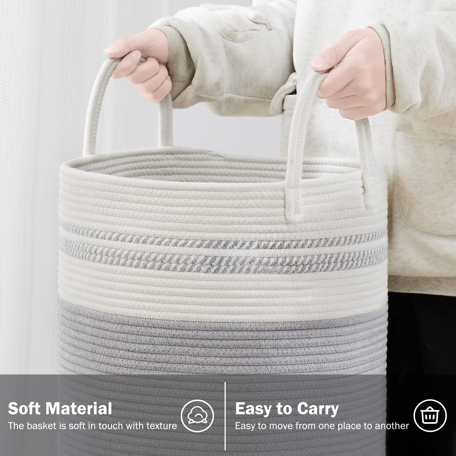 Woven Rope Laundry Hamper Basket