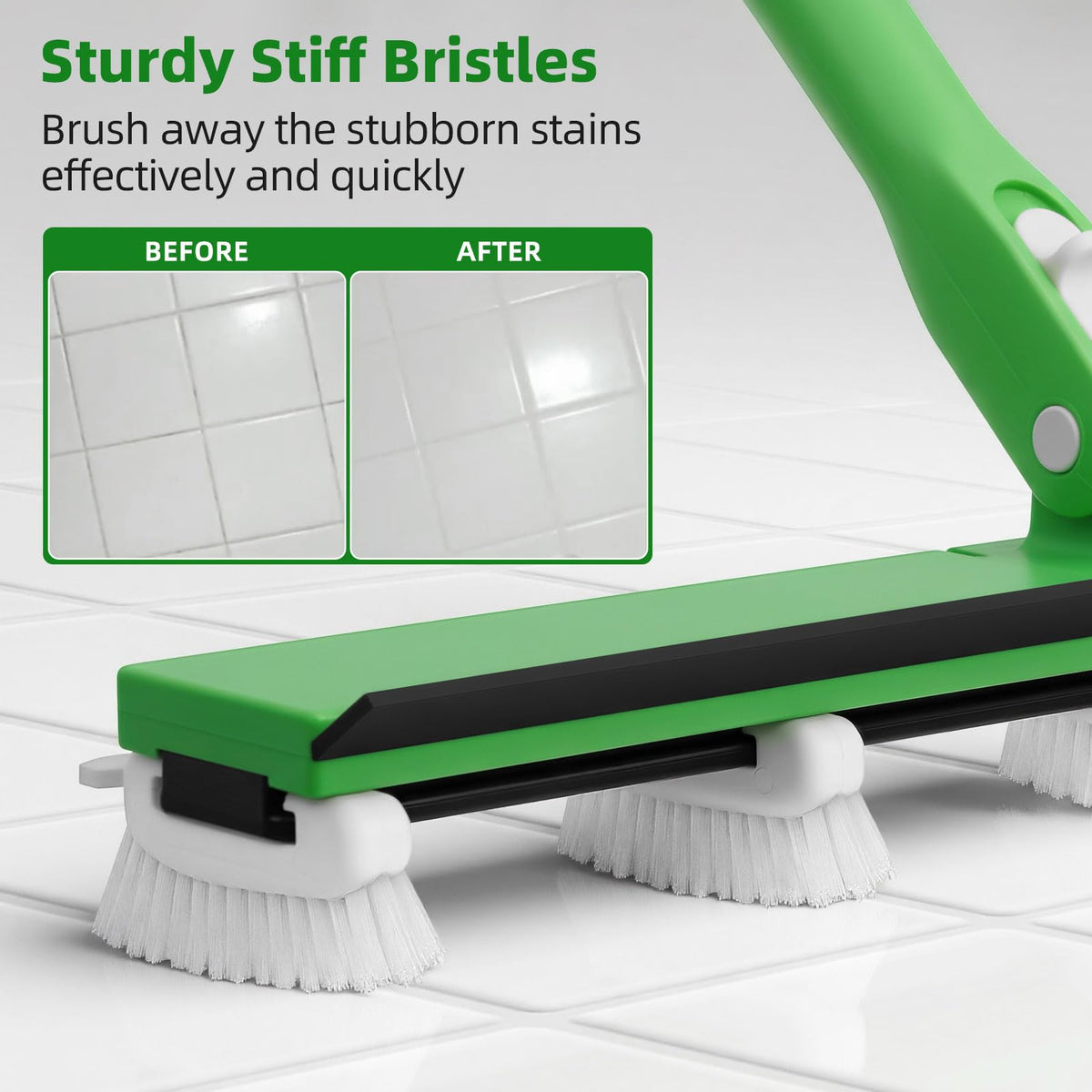 Grout Cleaner Brush with 66'' Long Handle Stiff Bristle Multi