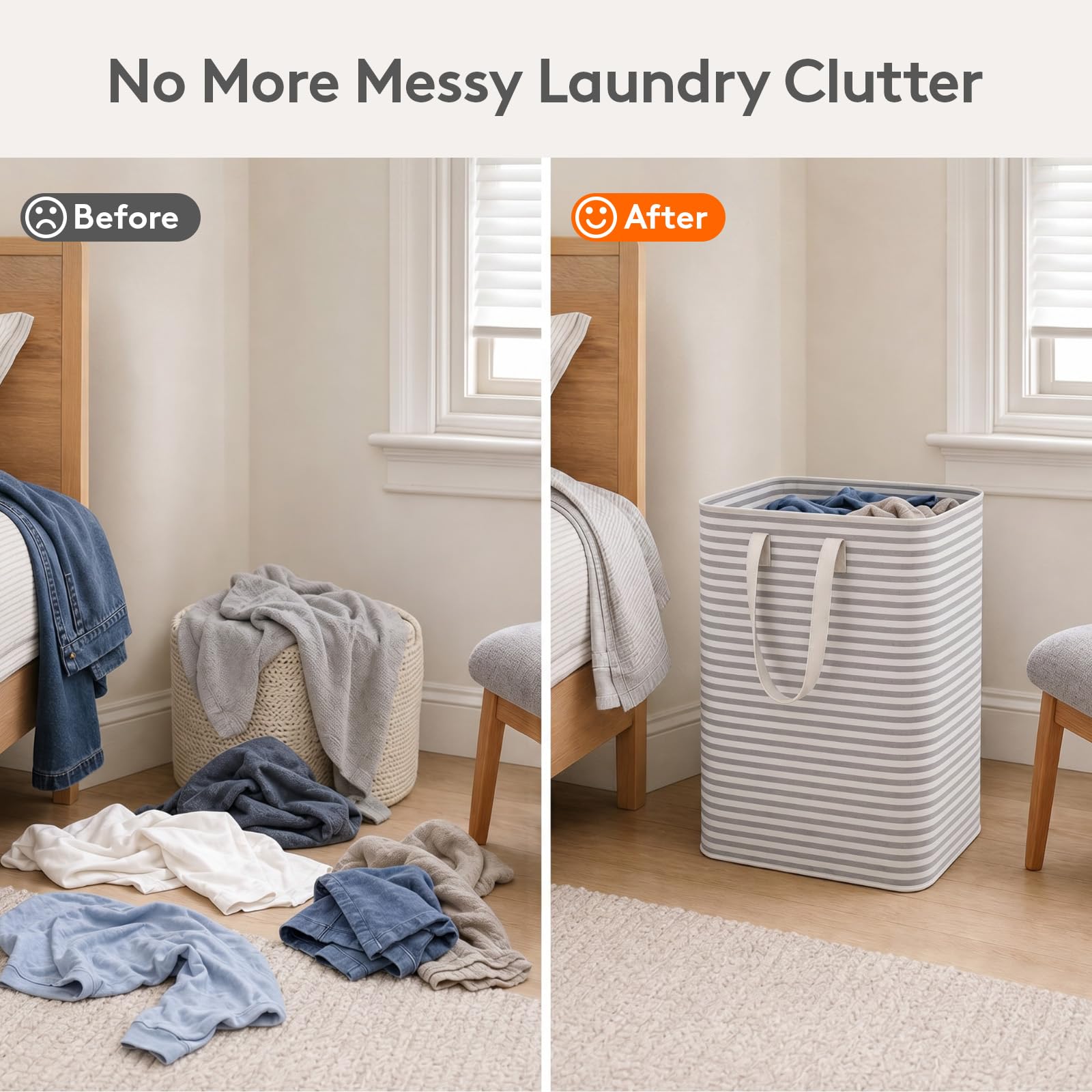 2 Pack Laundry Basket 80L Each (2 Count)