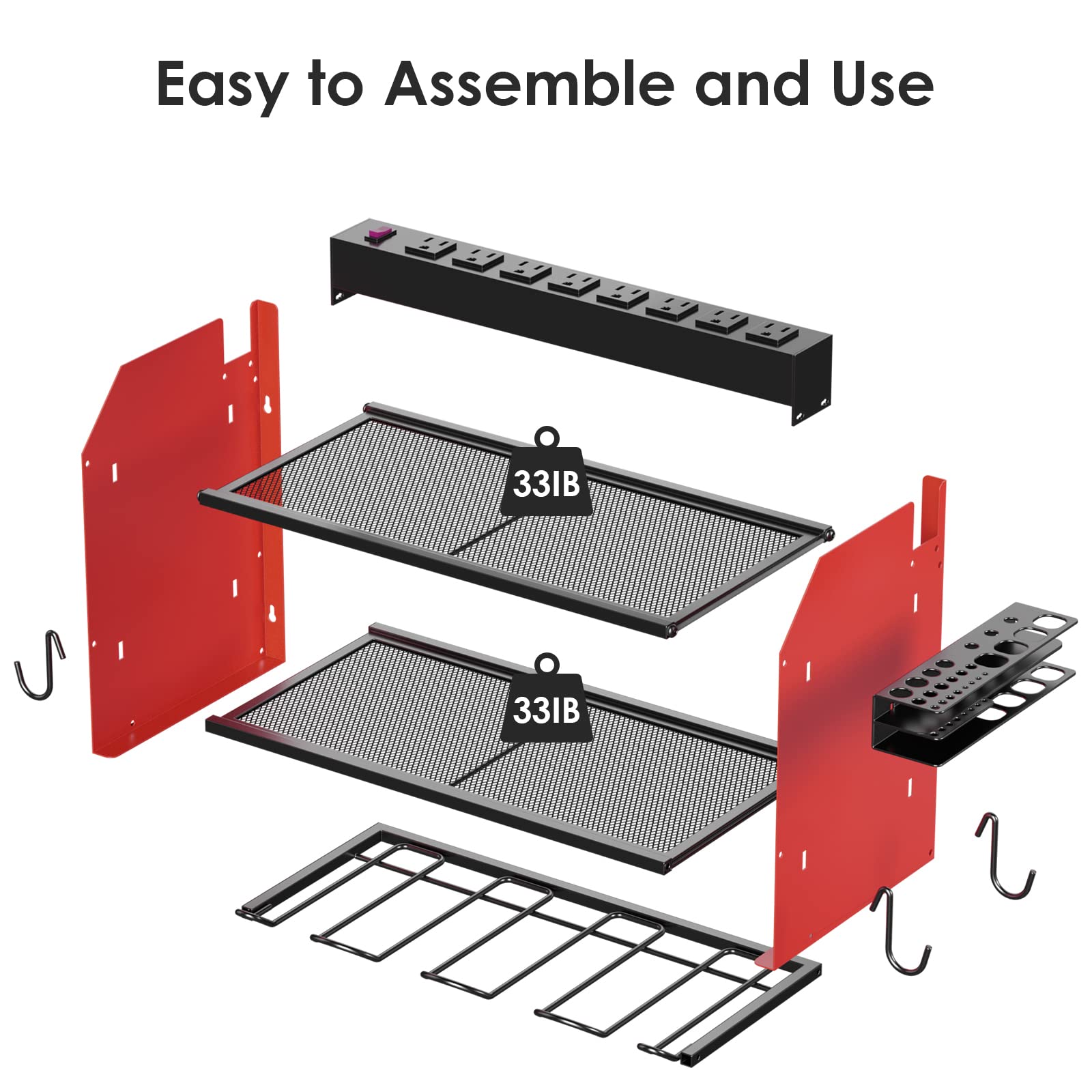 Wall Mount Modular Tool Charging Organizer