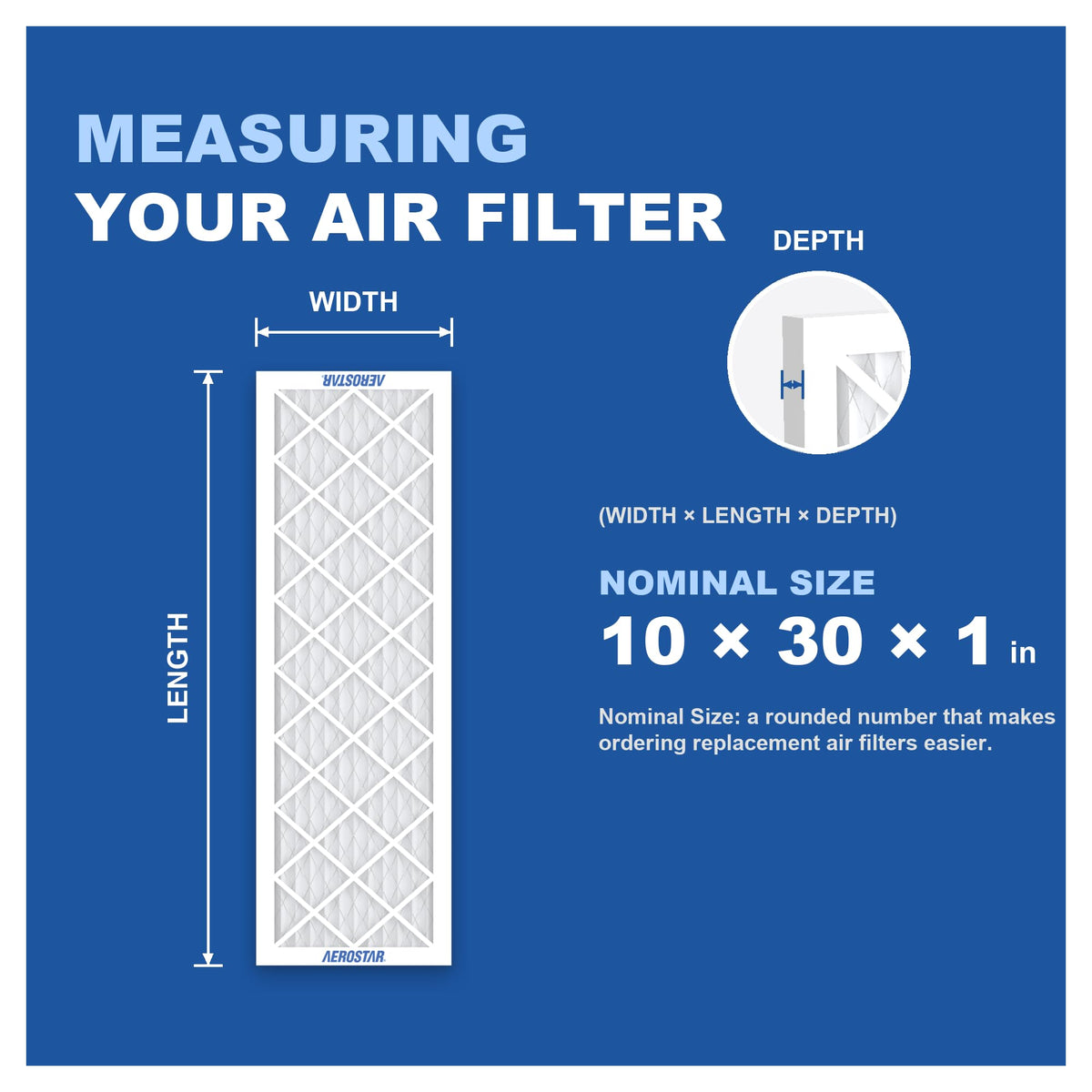 10x30x1 MERV 11 High Efficiency Pleated Air Filter (6 Count)