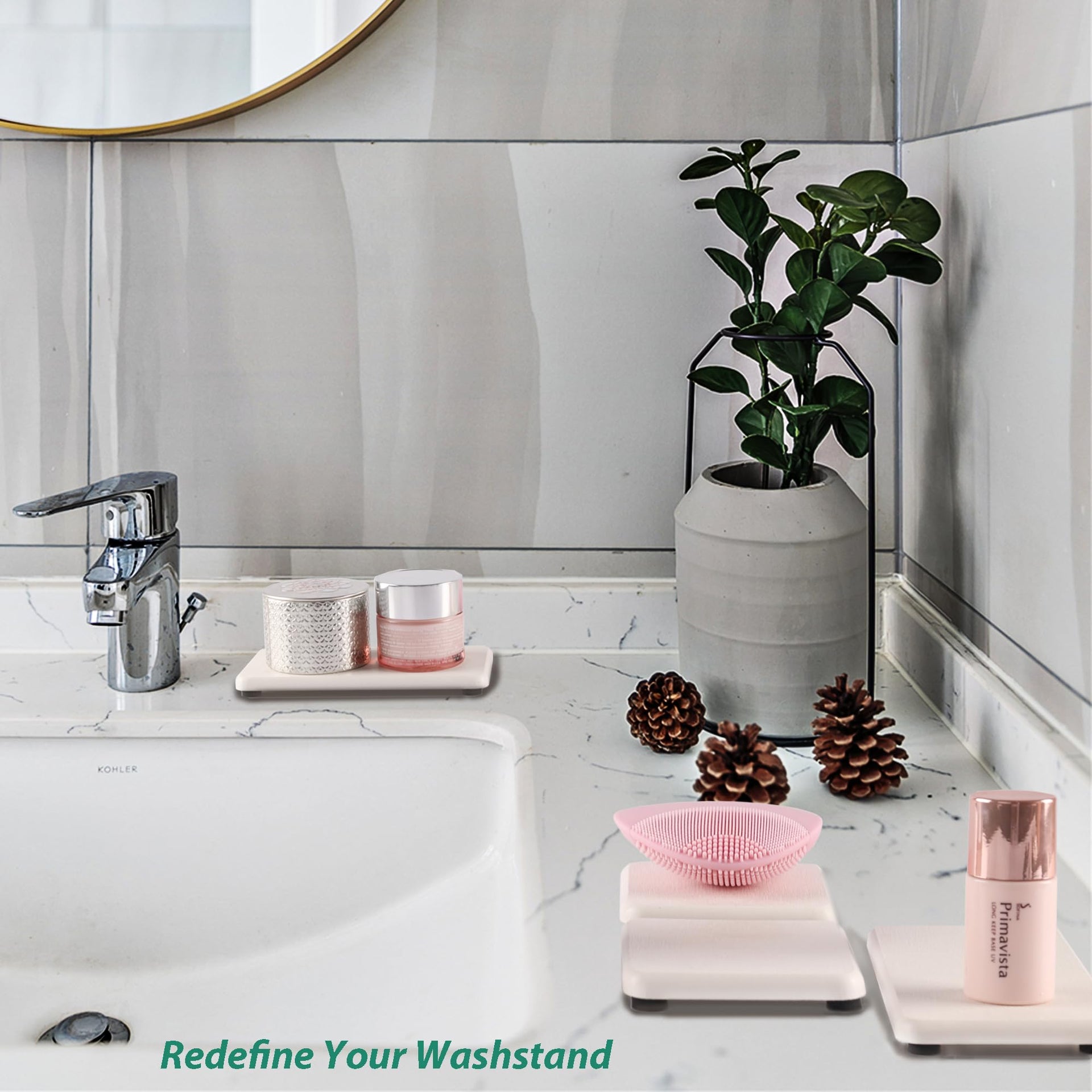 2 Pcs Sink Stone Soap Trays