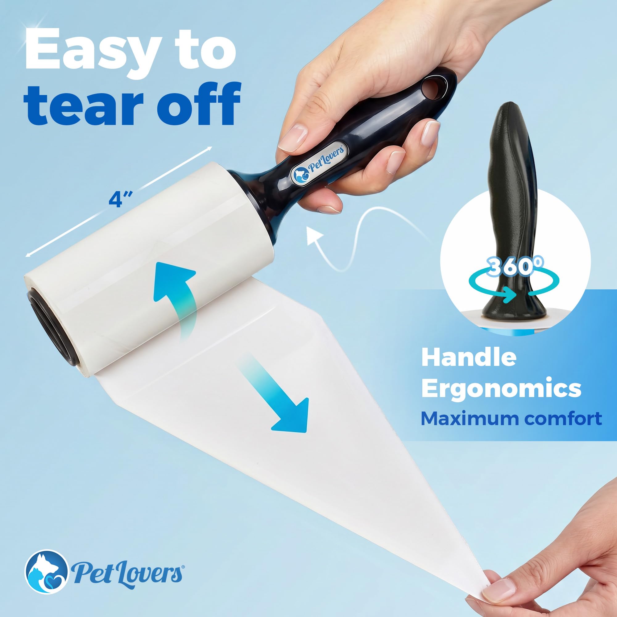 Extra Sticky Lint Roller Mega Value Set 500 Sheets for Pet Hair Removal and Clothes