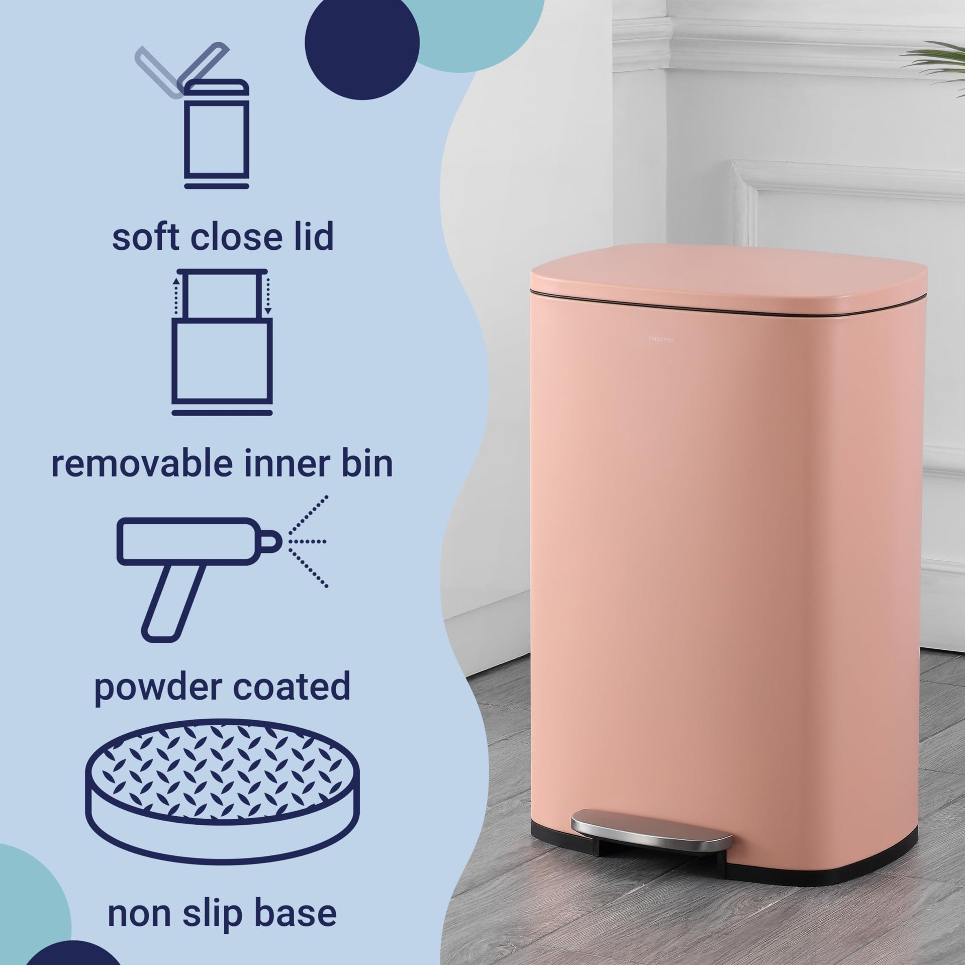 Connor 2 Piece Iron Trash Can (2 Count)