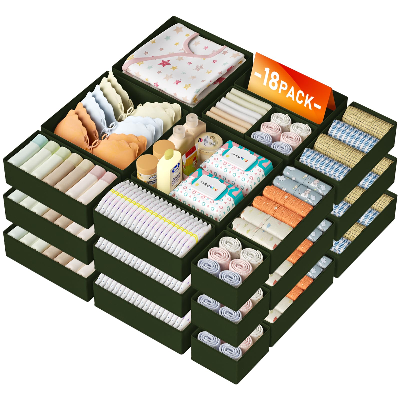 Drawer Organizer Clothes Storage (18 Count)