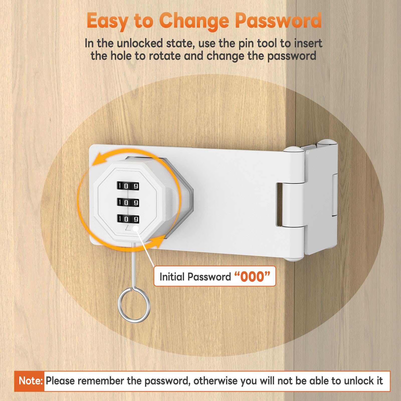 90 Degree 3 Digit Combination Cabinet Lock