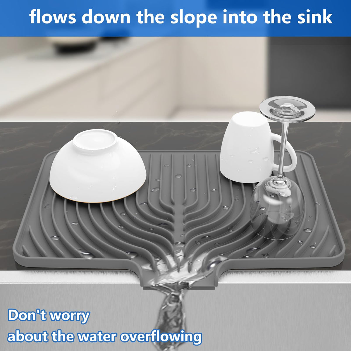 Dish drying mats for kitchen counter