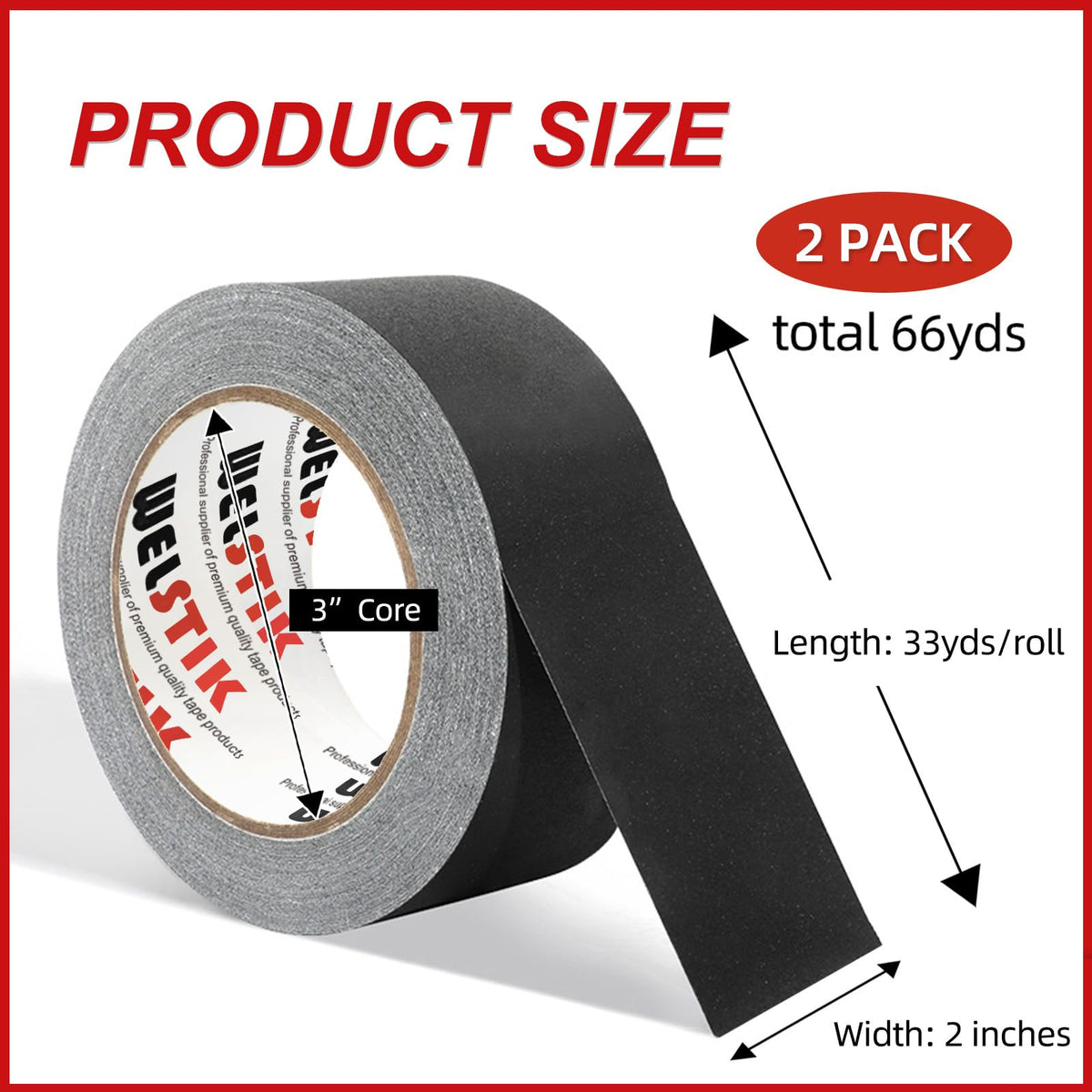 2 Pack Black Gaffers Tape (2 Count)
