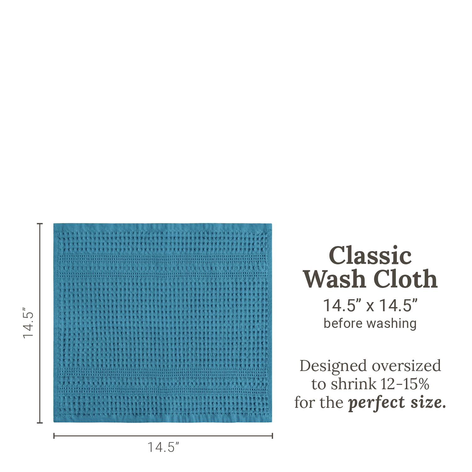 Waffle Towels Wash Cloths for Showering (4 Count)