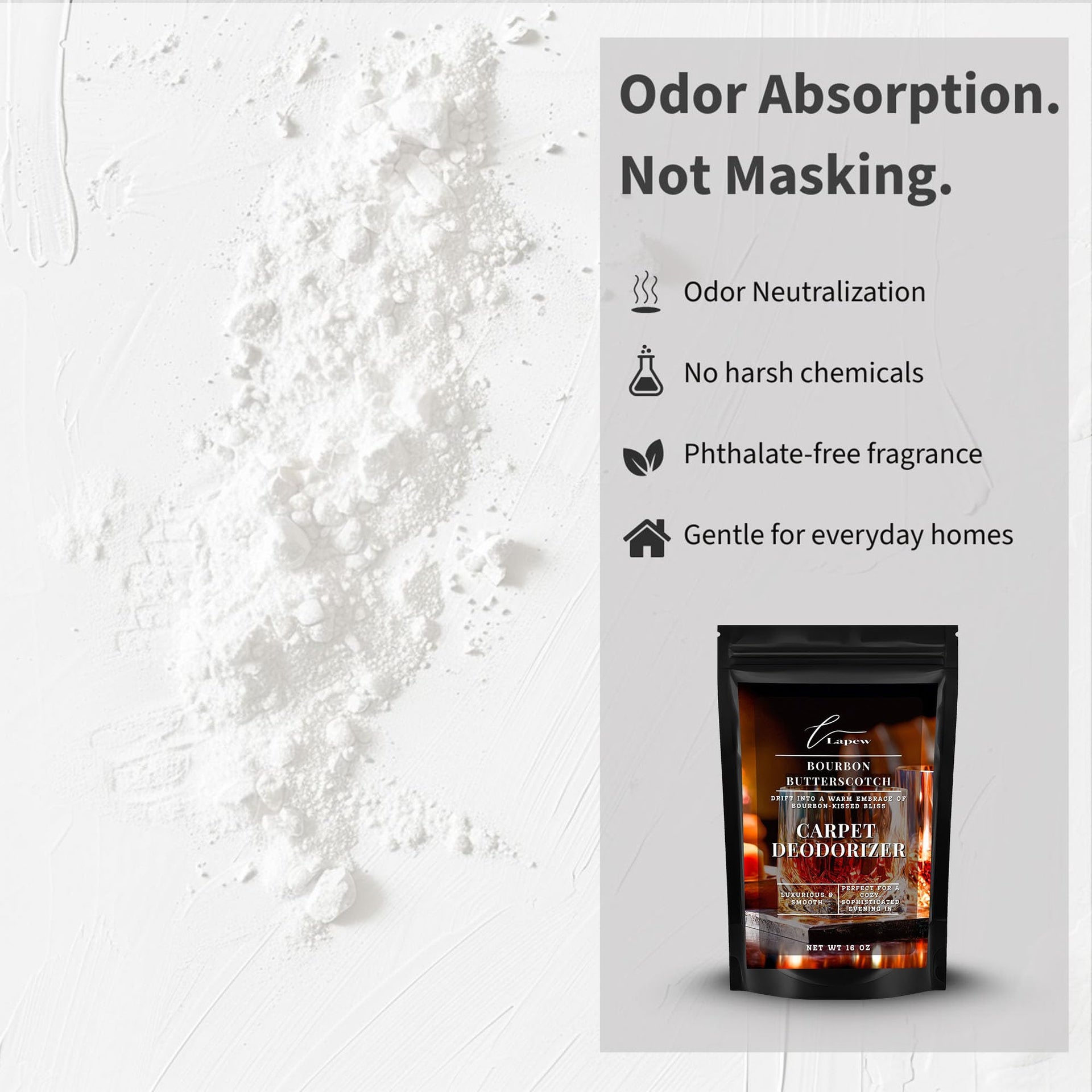 Bourbon & Butterscotch Carpet Deodorizer Powder (16 Ounce)