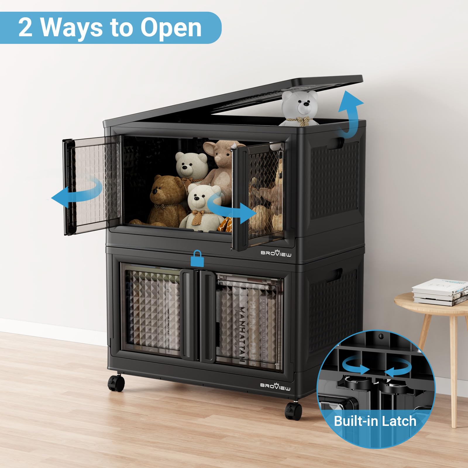 500 Qt Stackable Storage Bins with Lids & Doors (5 Count)