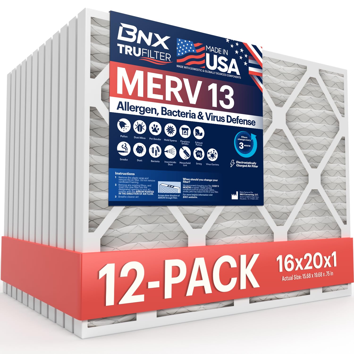 TruFilter 16x20x1 MERV 13 (12 Count)