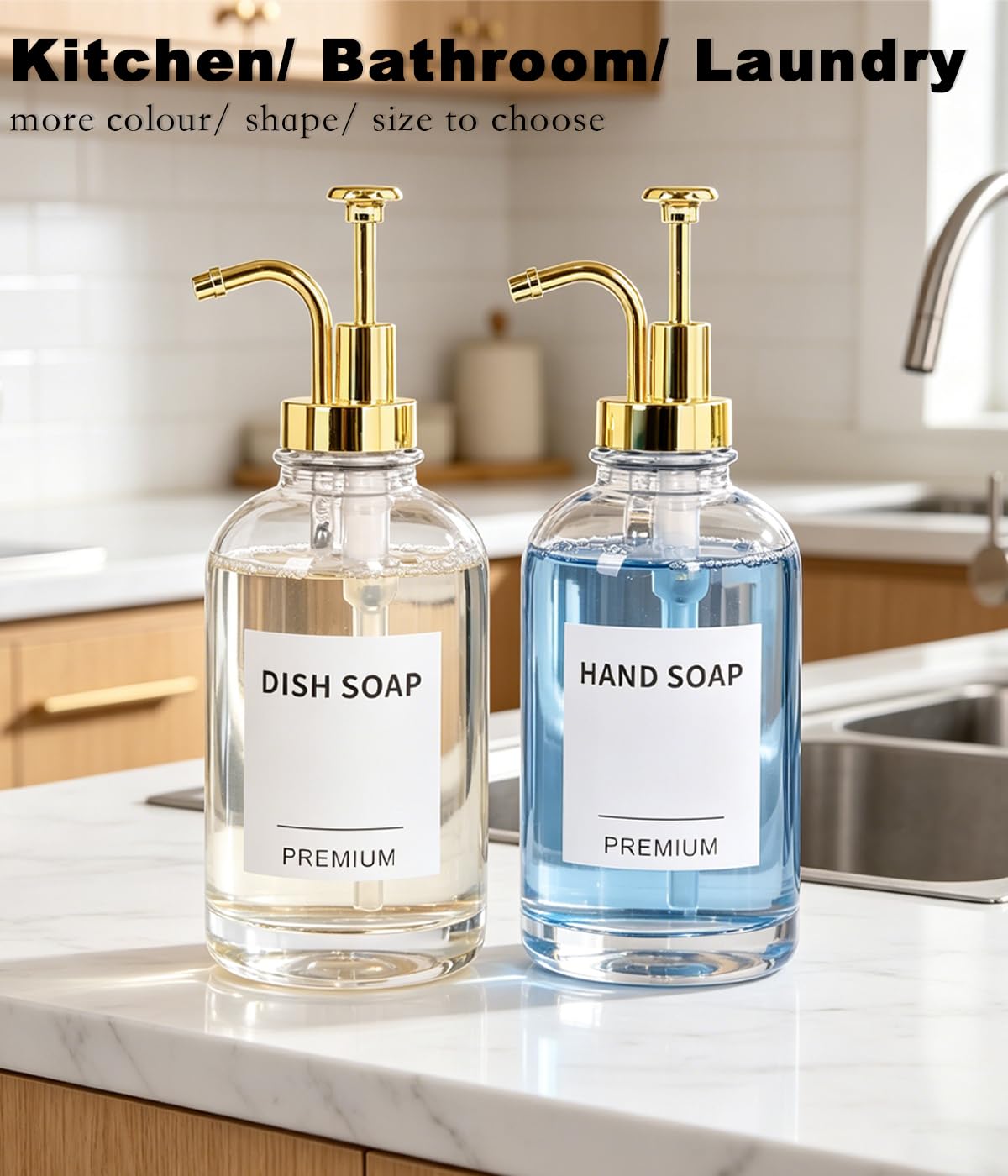 Dish Soap Dispenser for Kitchen (2 Count)