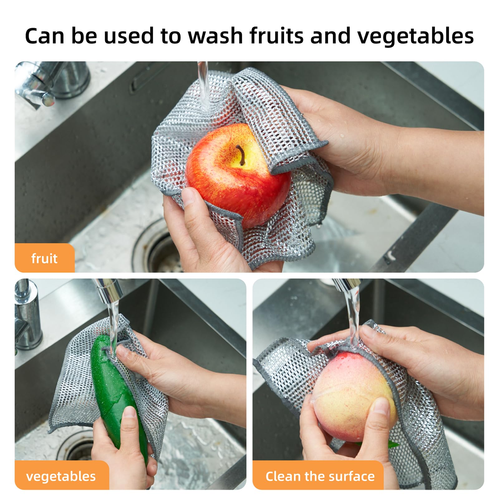 5Pcs Non Scratch Wire Dishcloth (5 Count)