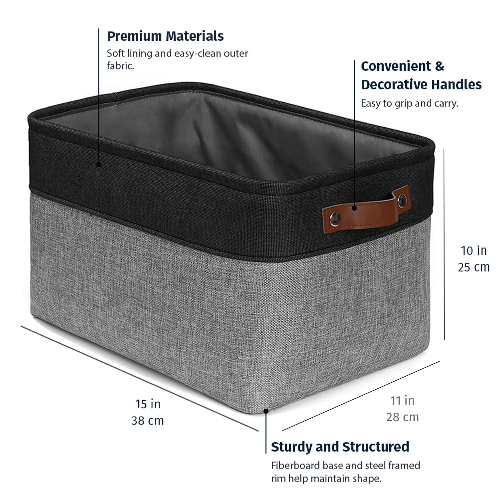 15x11in Canvas Storage Baskets 3 Pack (3 Count)