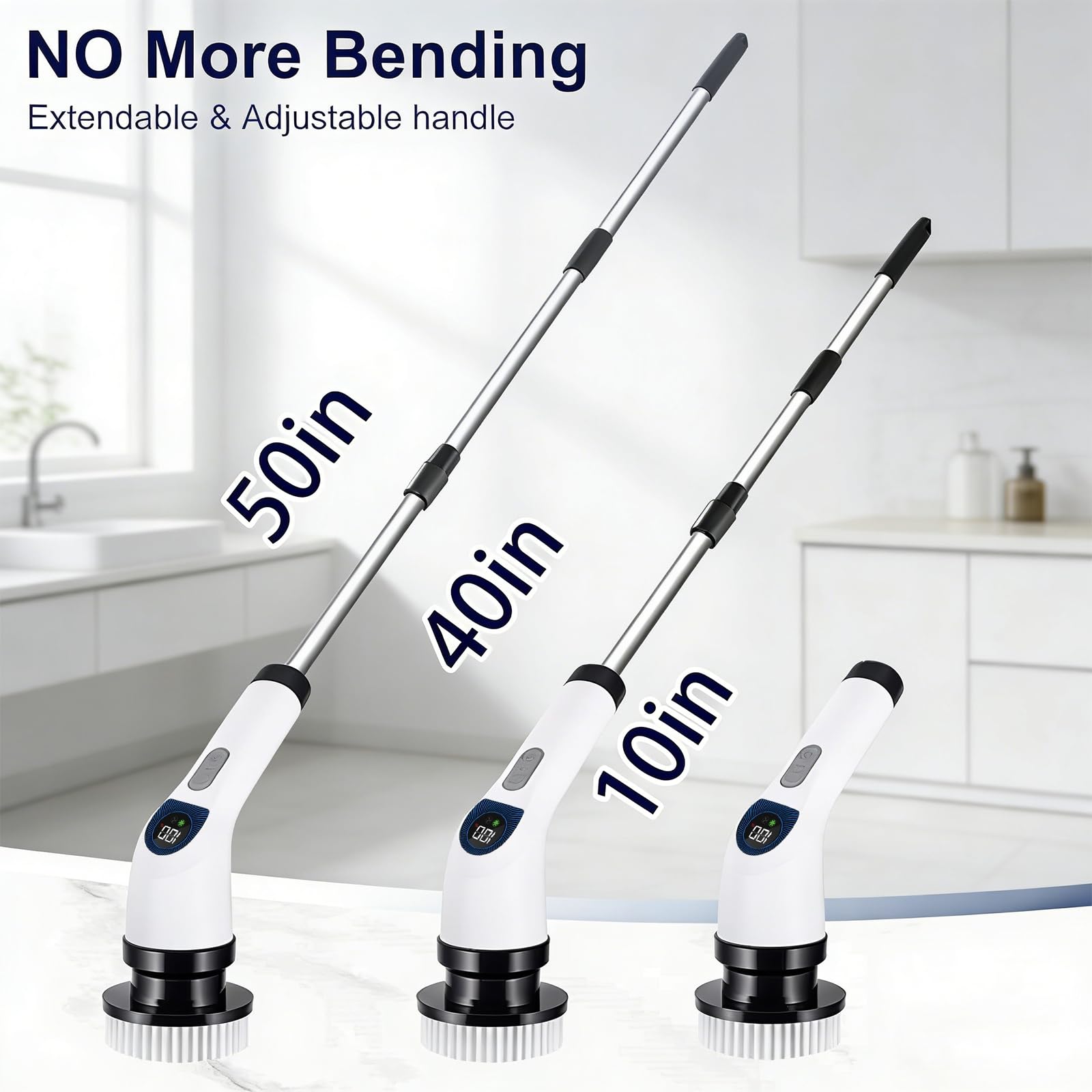 Electric Spin Scrubber for Cleaning with 7 Replaceable Heads