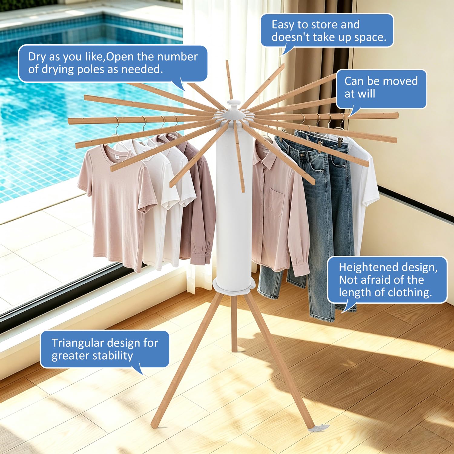 Tripod Foldable Clothes Rack