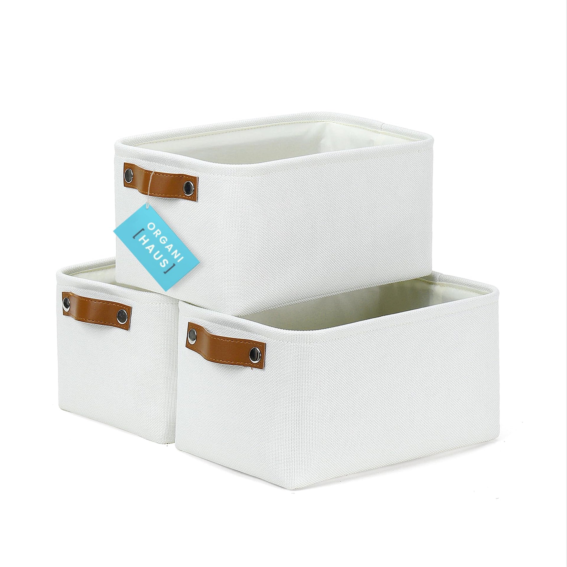 12x8in Canvas Storage Baskets (3 Count)