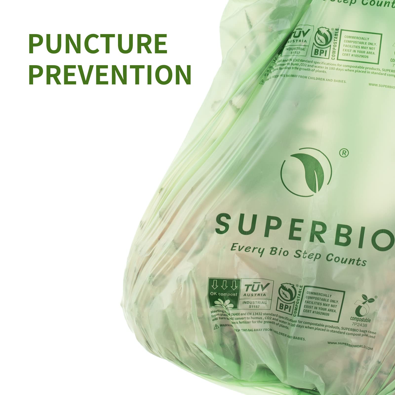 3 Gallon Compostable Food Waste Bags (80 Count)