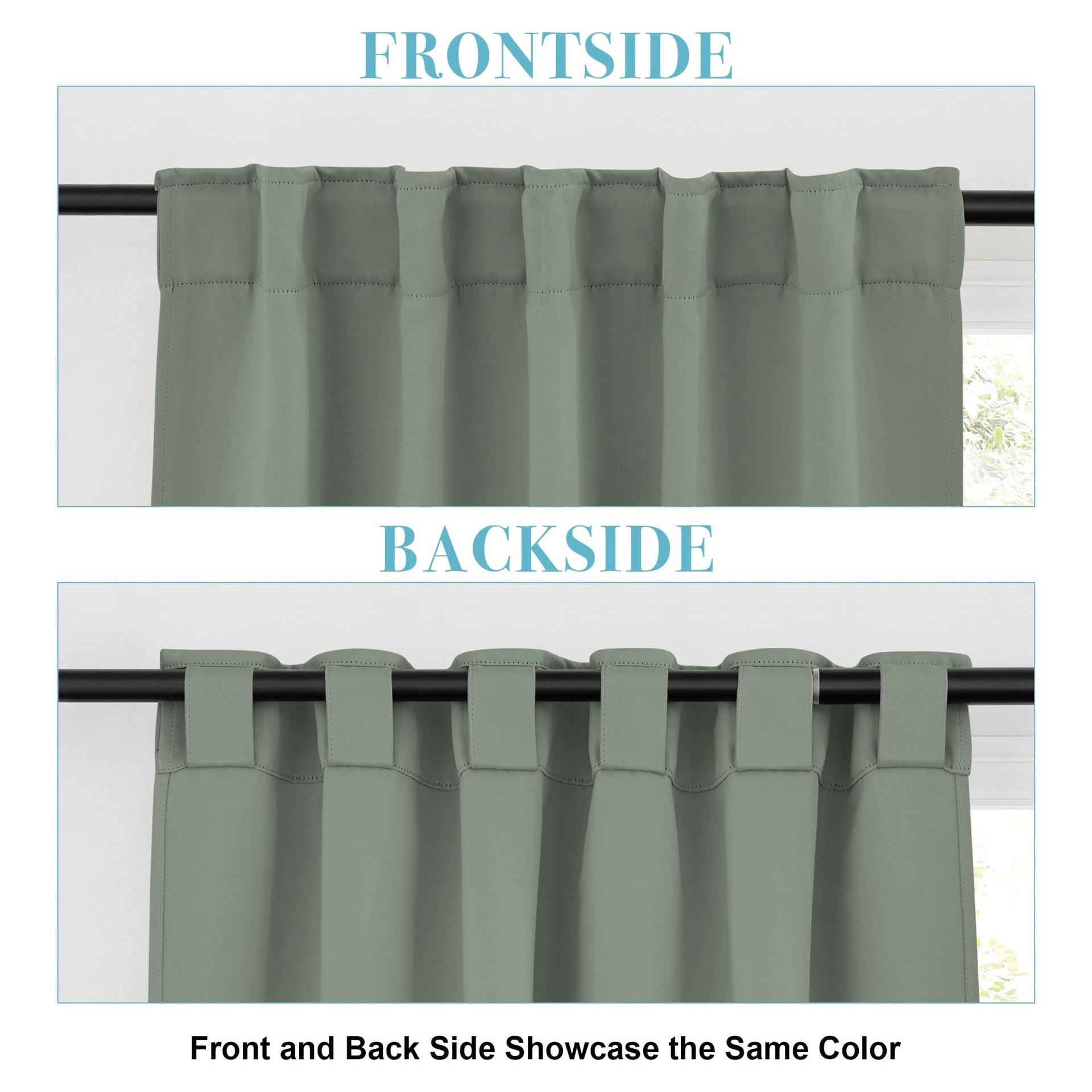 Blackout Curtains 80 inches Long for Bedroom Living Dining Room (2 Count)