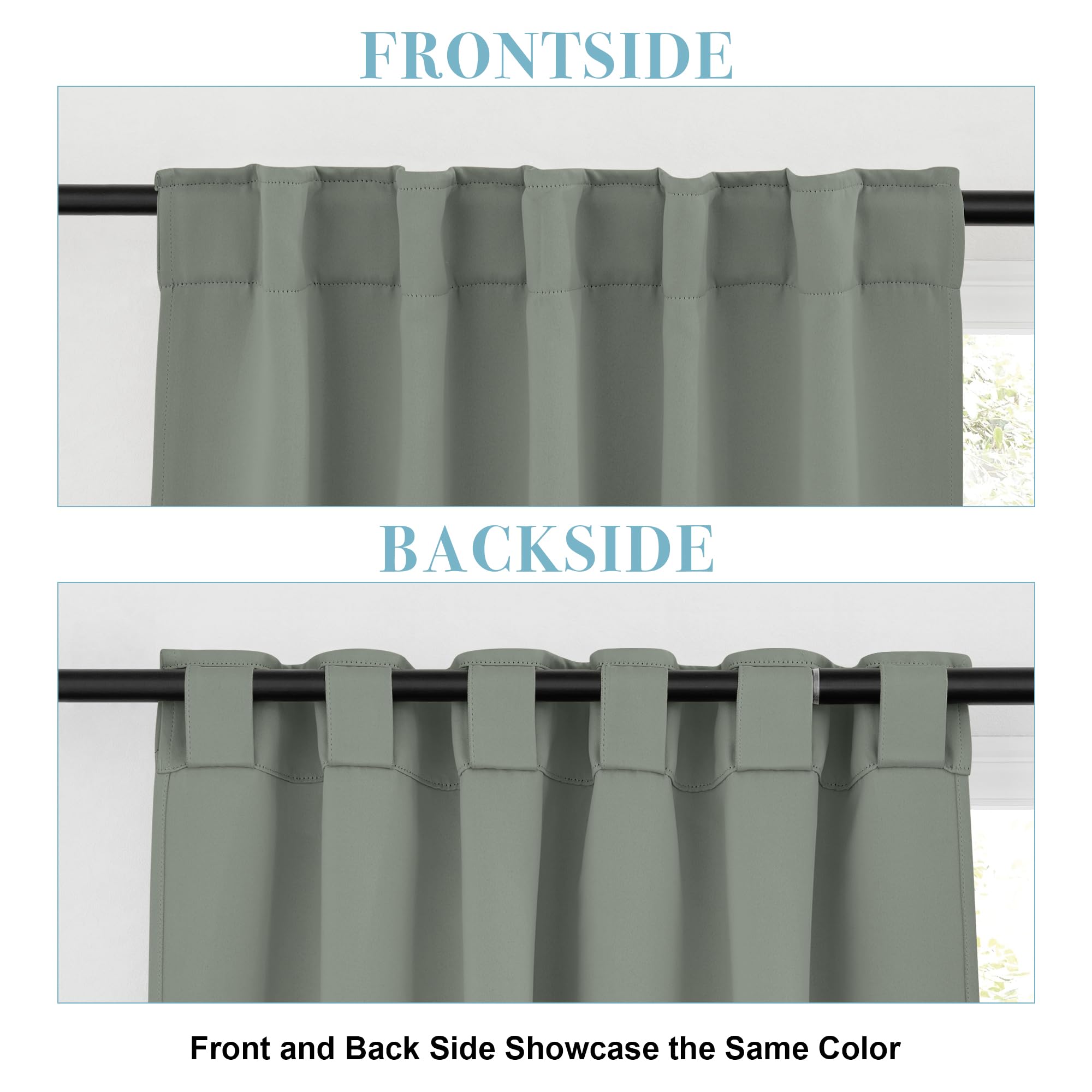 Blackout Curtains 80 inches Long for Bedroom Living Dining Room (2 Count)