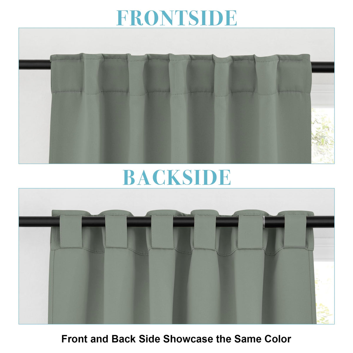 Blackout Curtains for Living Room Bedroom Nursery Office Laundry (2 Count)