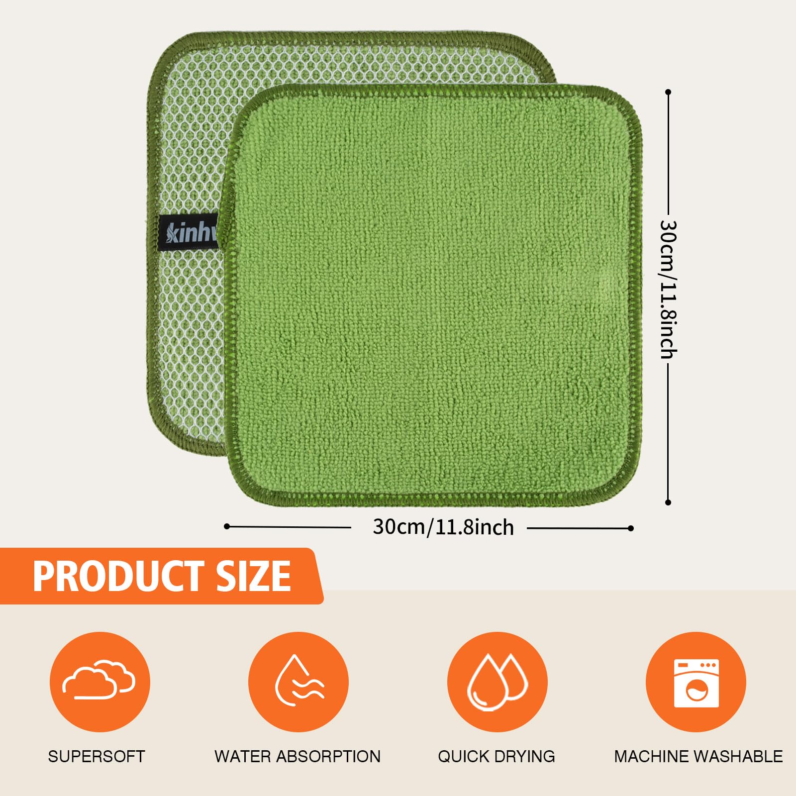 Dish Cloths for Washing Dishes with Scrub Side (9 Count)