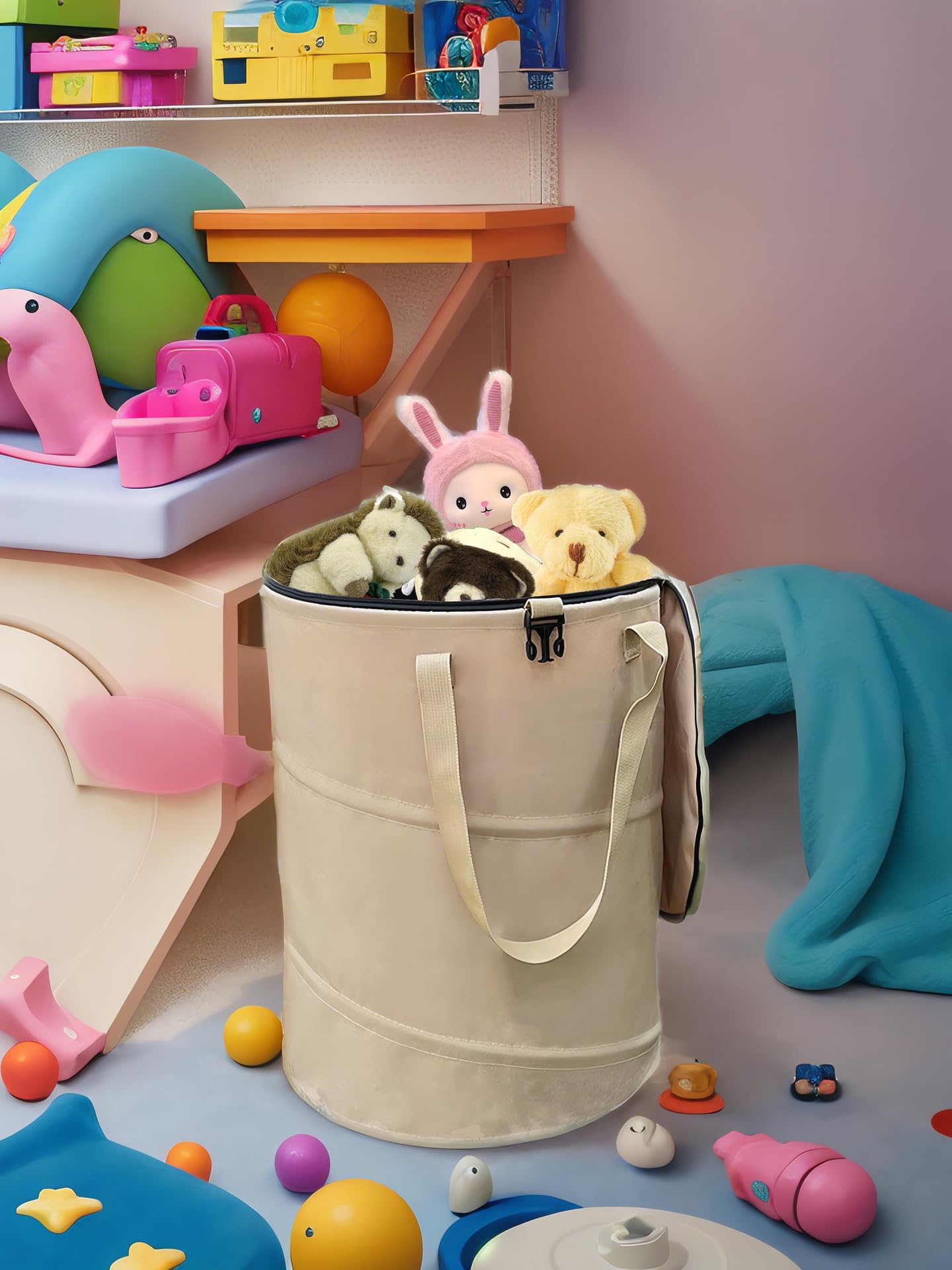 Collapsible Trash Can with Lid
