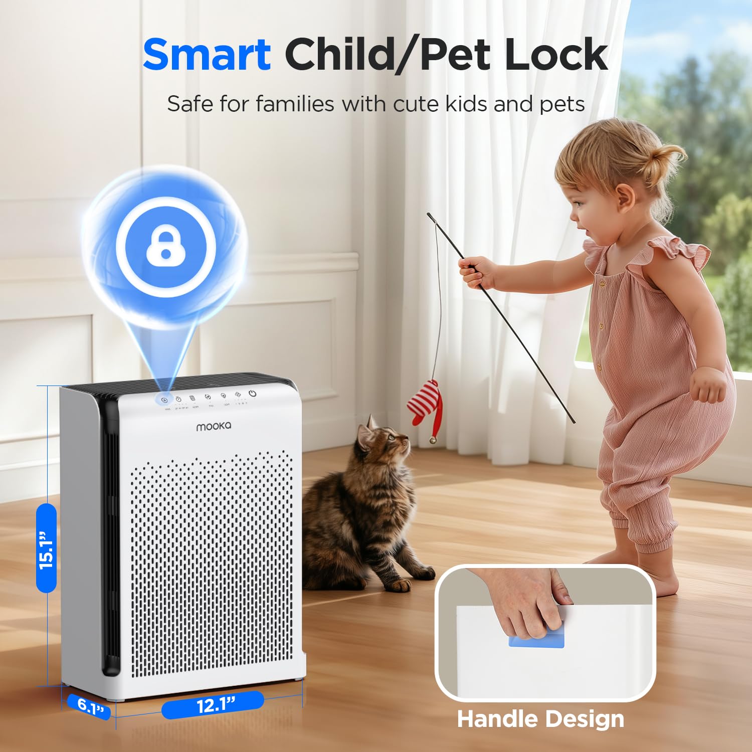 M200L Air Purifiers for Home Pets Large Room 2200ft² with ECO Mode