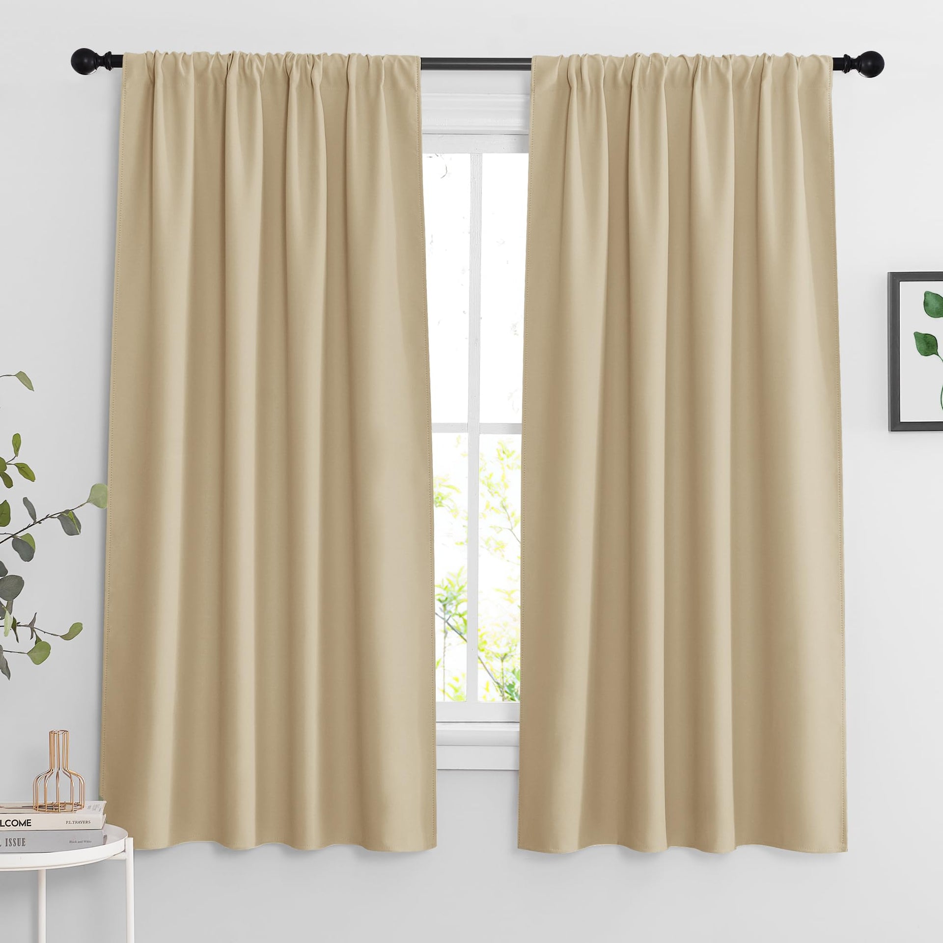 Curtains for Bedroom Living Room Nursery Office 63 inches Long (2 Count)